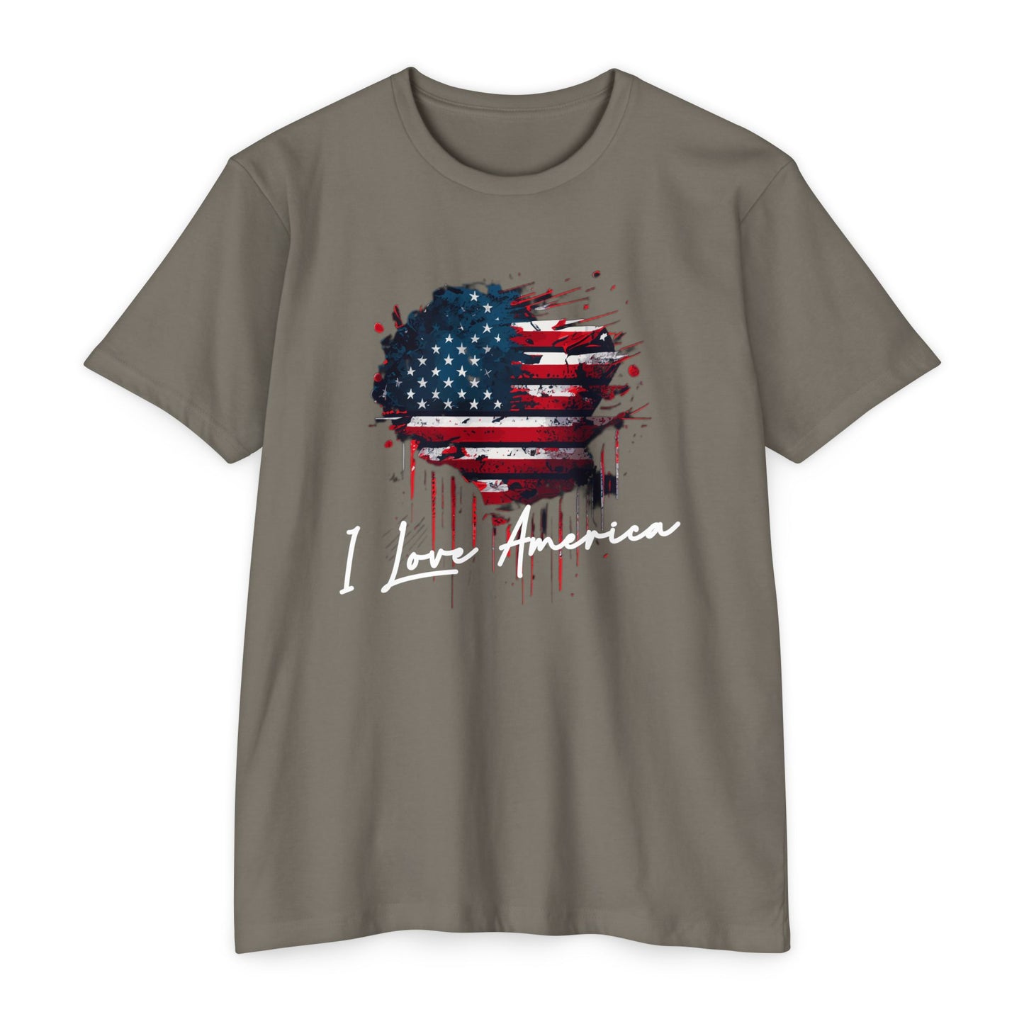I Love America Heart Flag Unisex T-Shirt