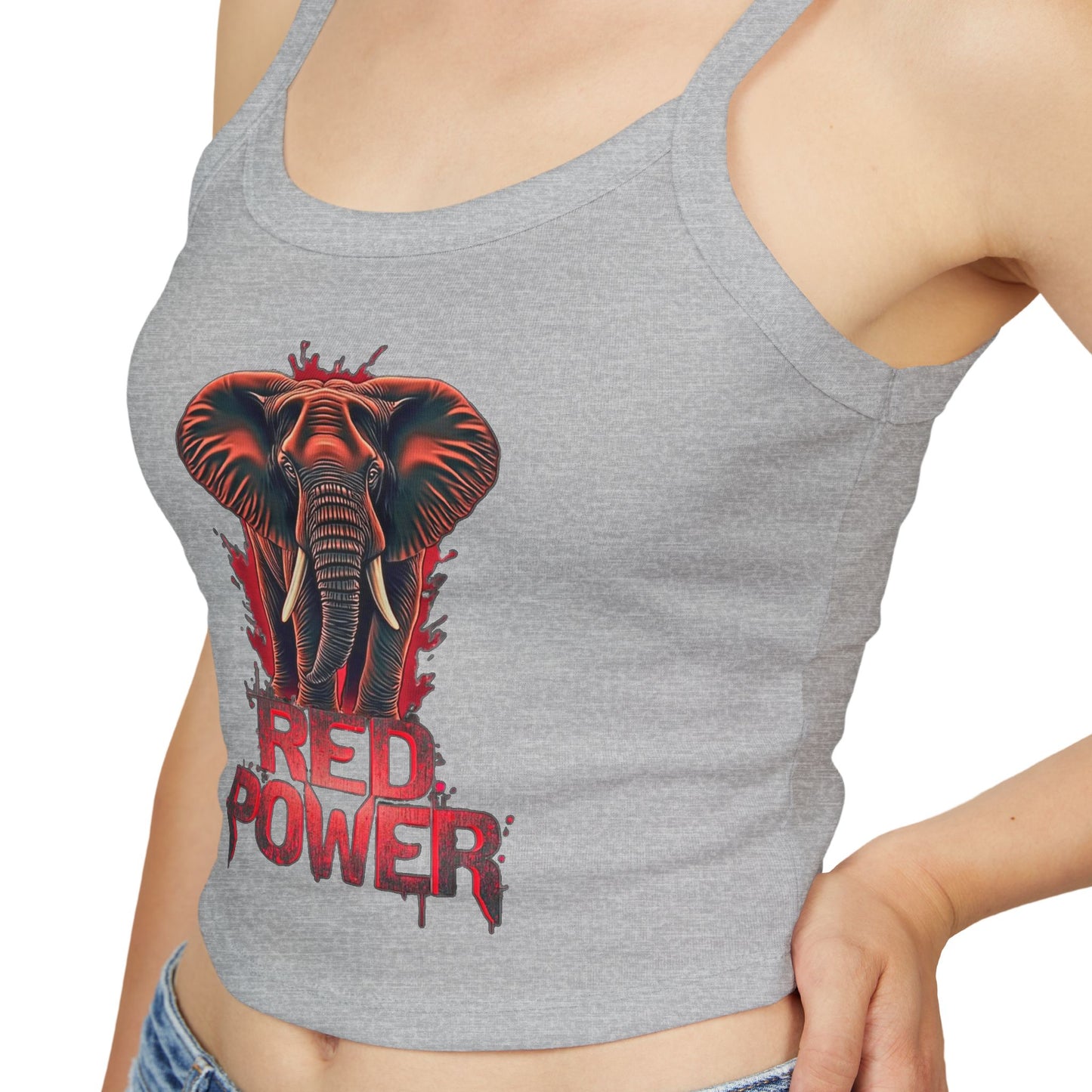 Red Power Patriotic Elephant Tank Top