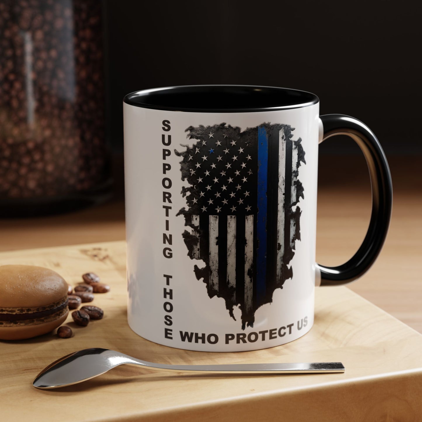 Supporting Those Who Protect Us Patriotic Coffee Mug