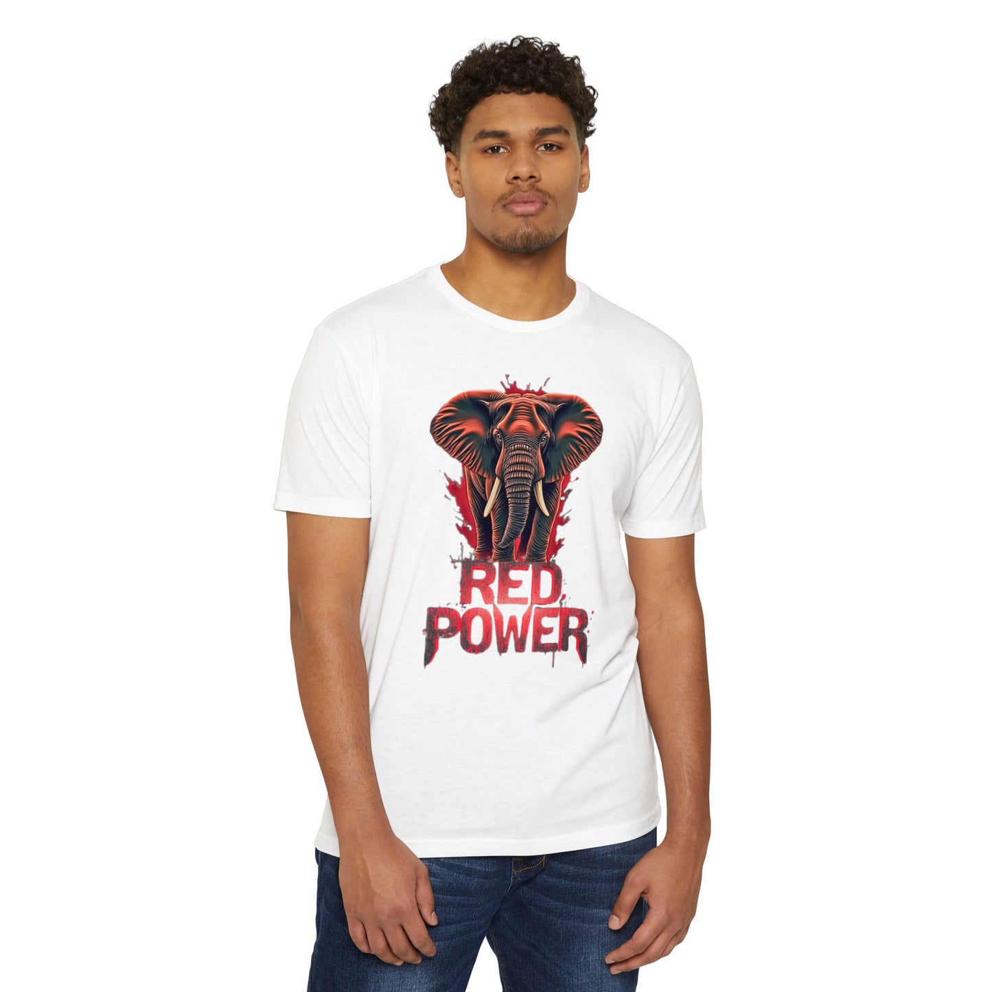 Red Power Patriotic Elephant T-Shirt