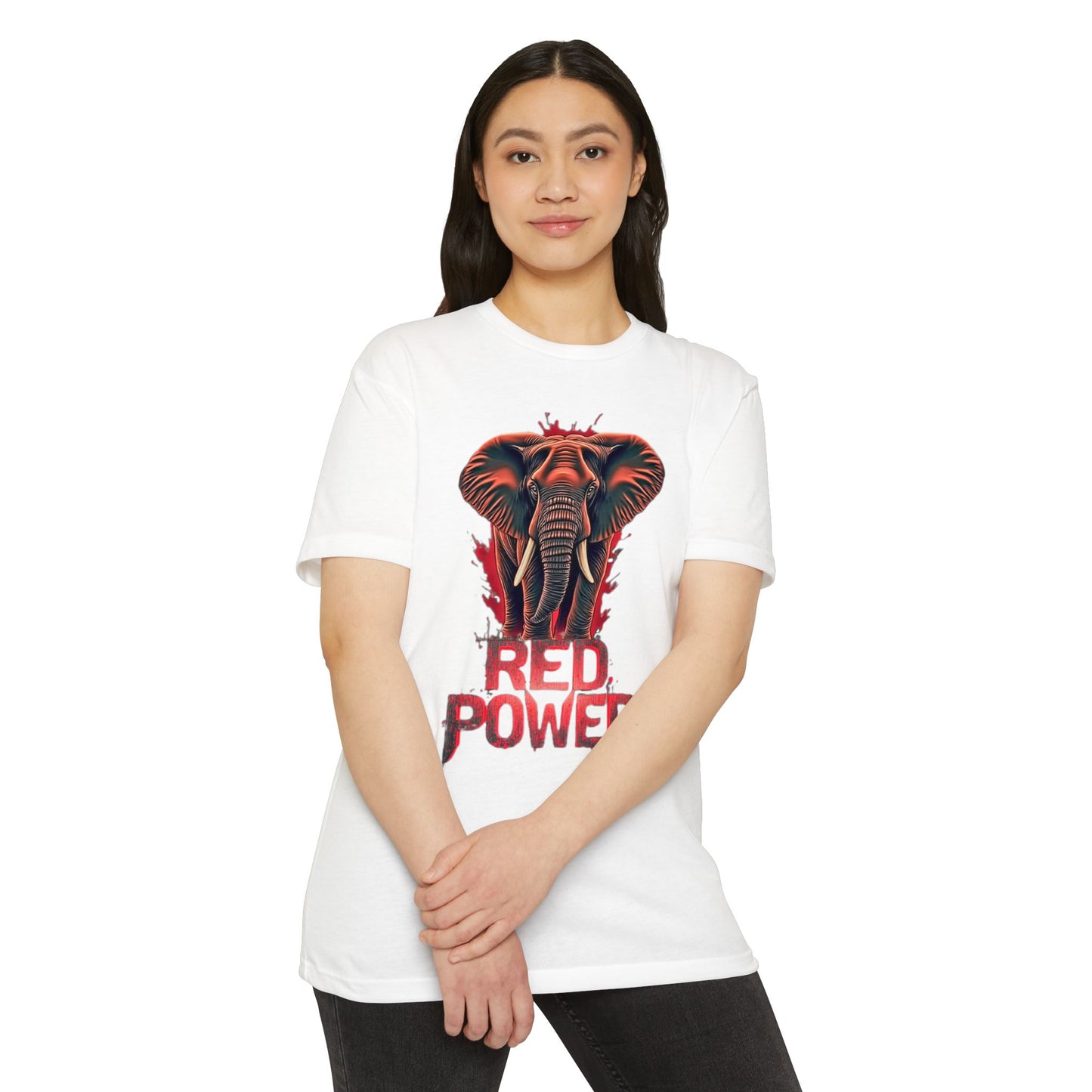 Red Power Patriotic Elephant T-Shirt