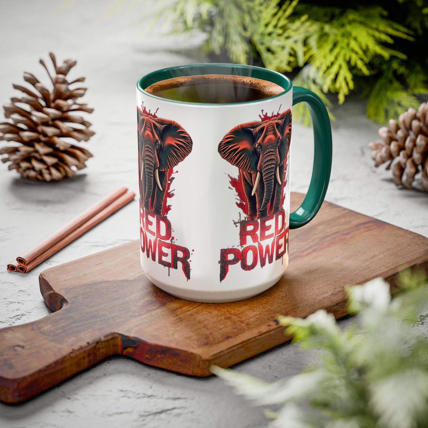 Red Power Patriotic Elephant Coffee Mug