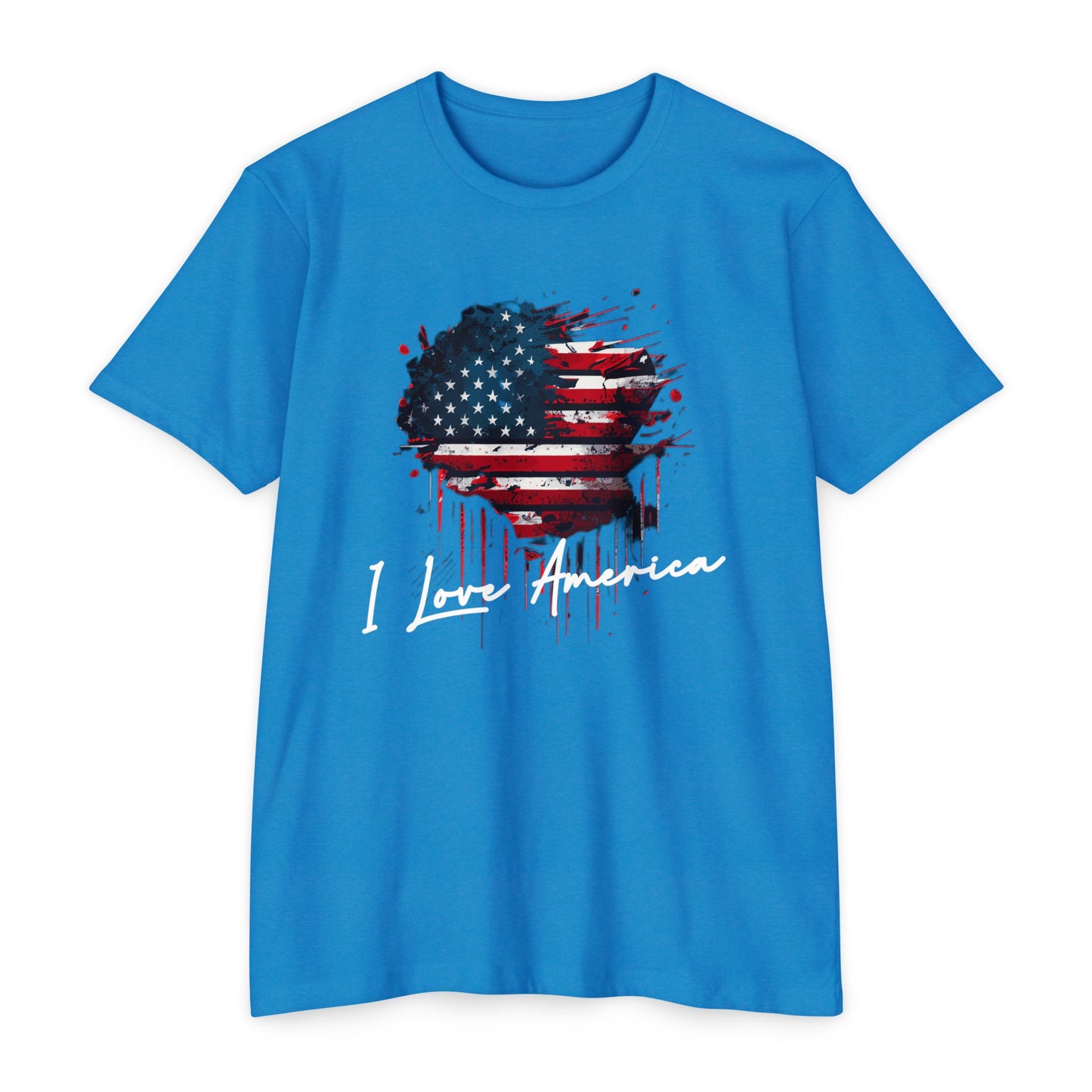 I Love America Heart Flag Unisex T-Shirt