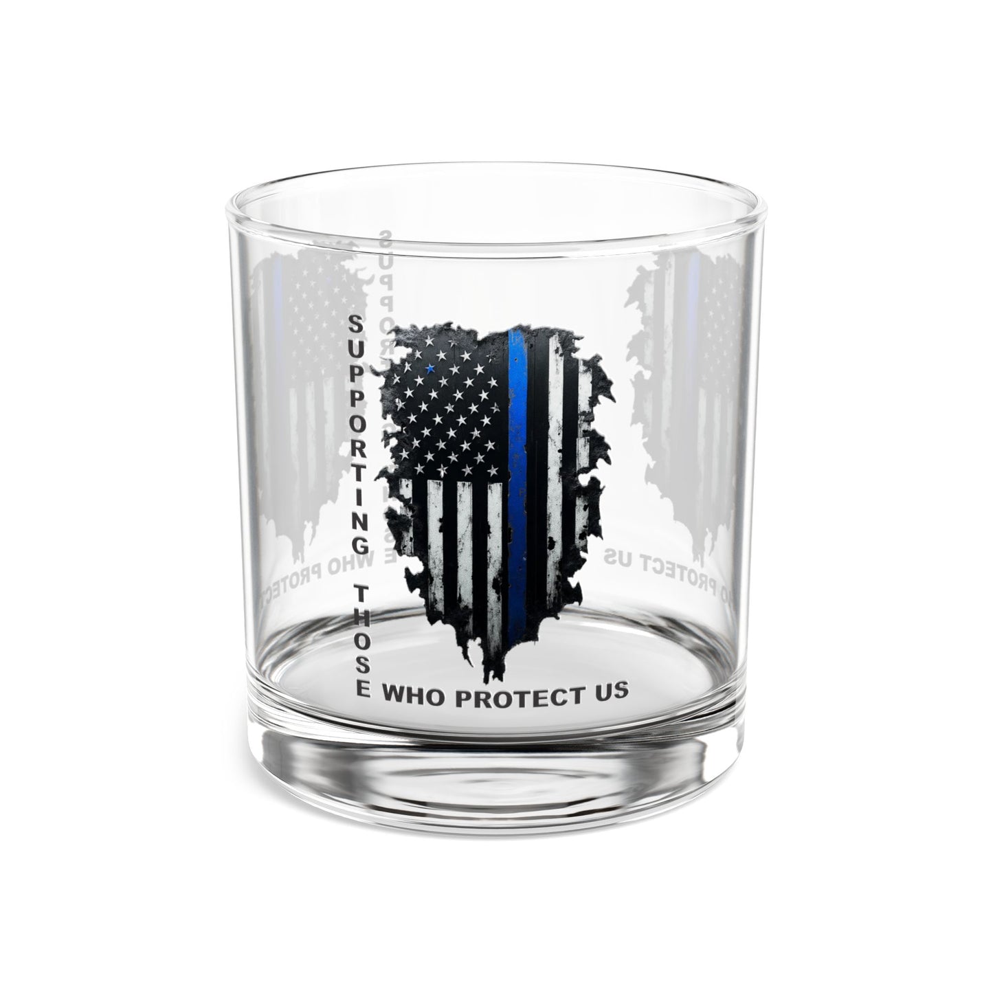 Supporting Those Who Protect Us Patriotic Whiskey Glass
