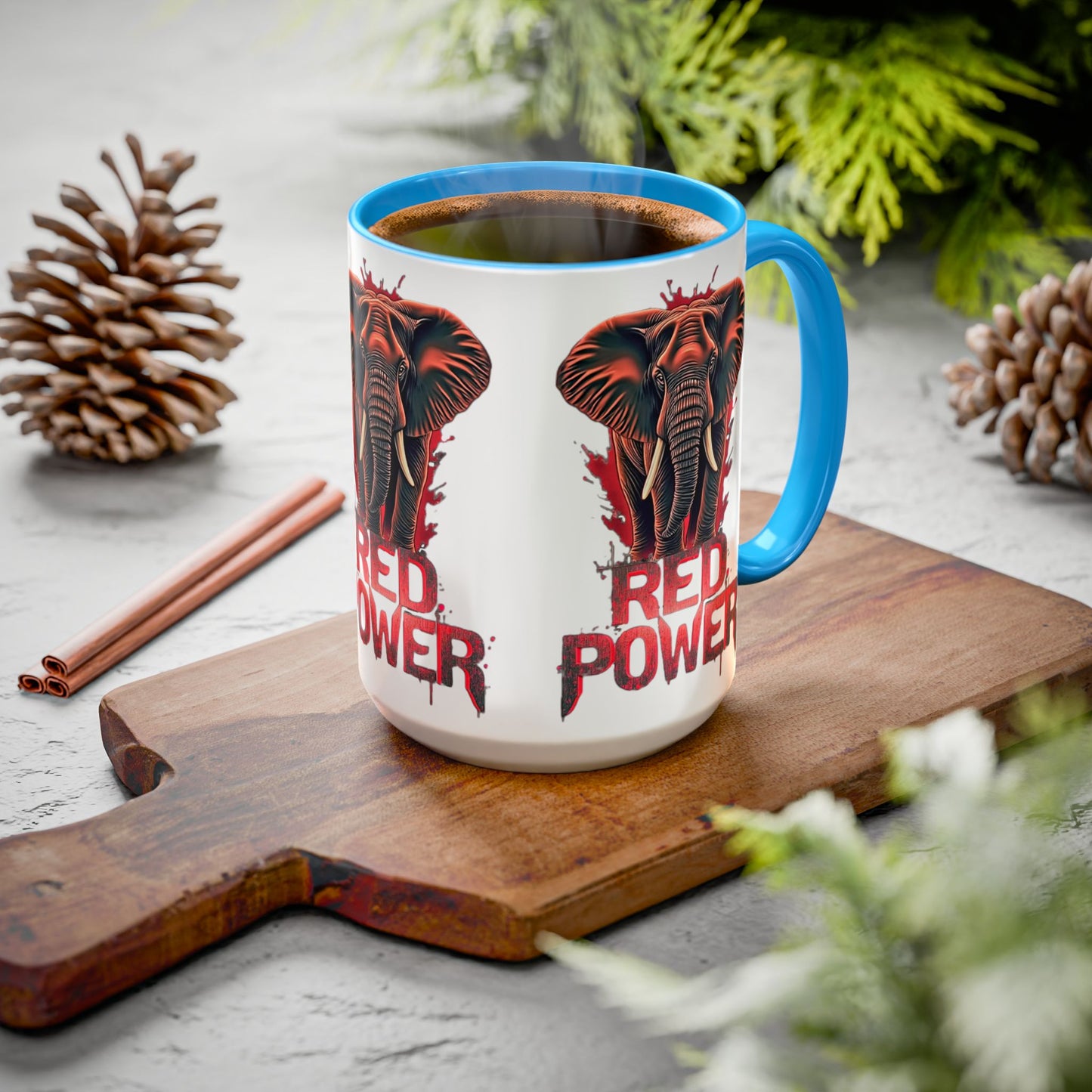 Red Power Patriotic Elephant Coffee Mug