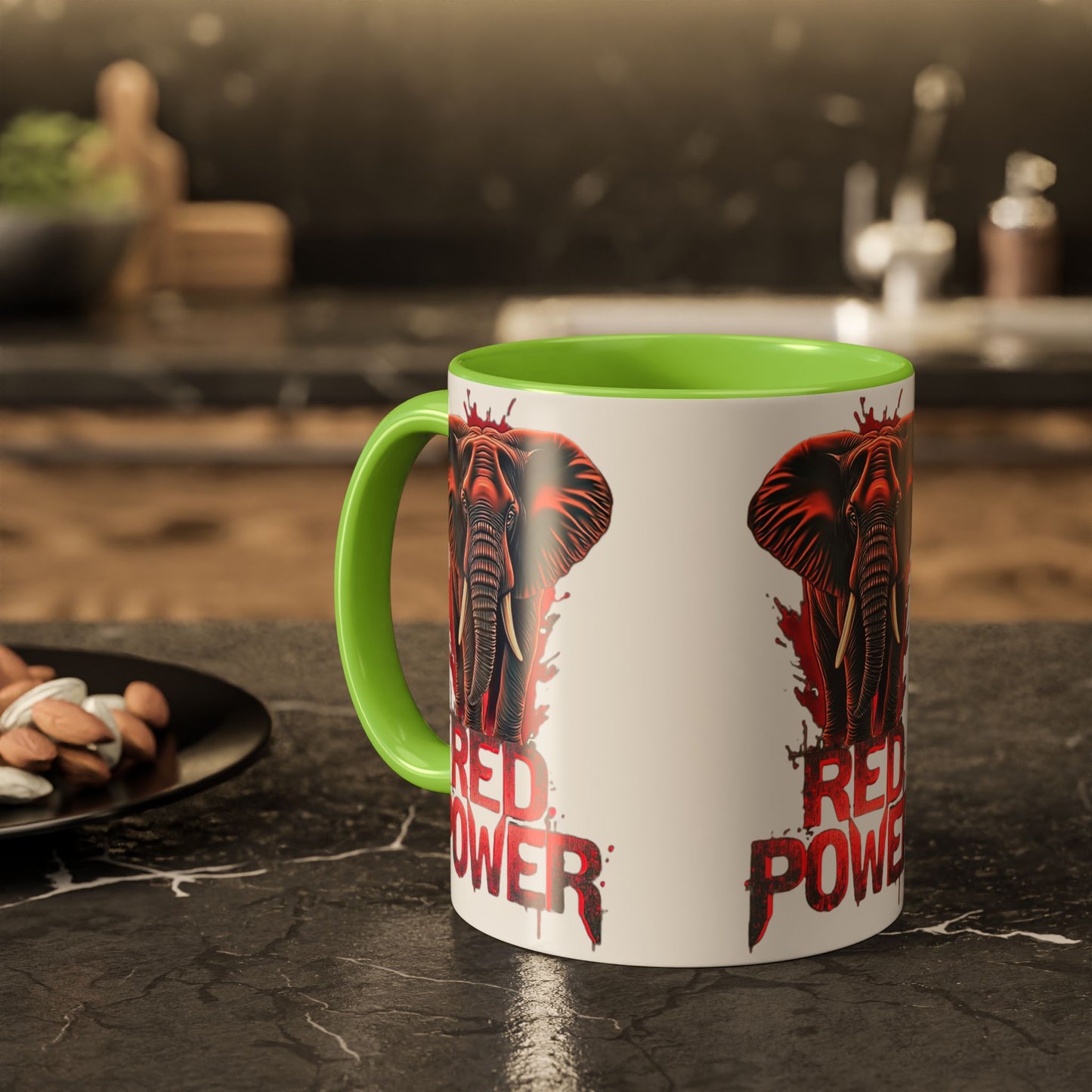 Red Power Patriotic Elephant Coffee Mug