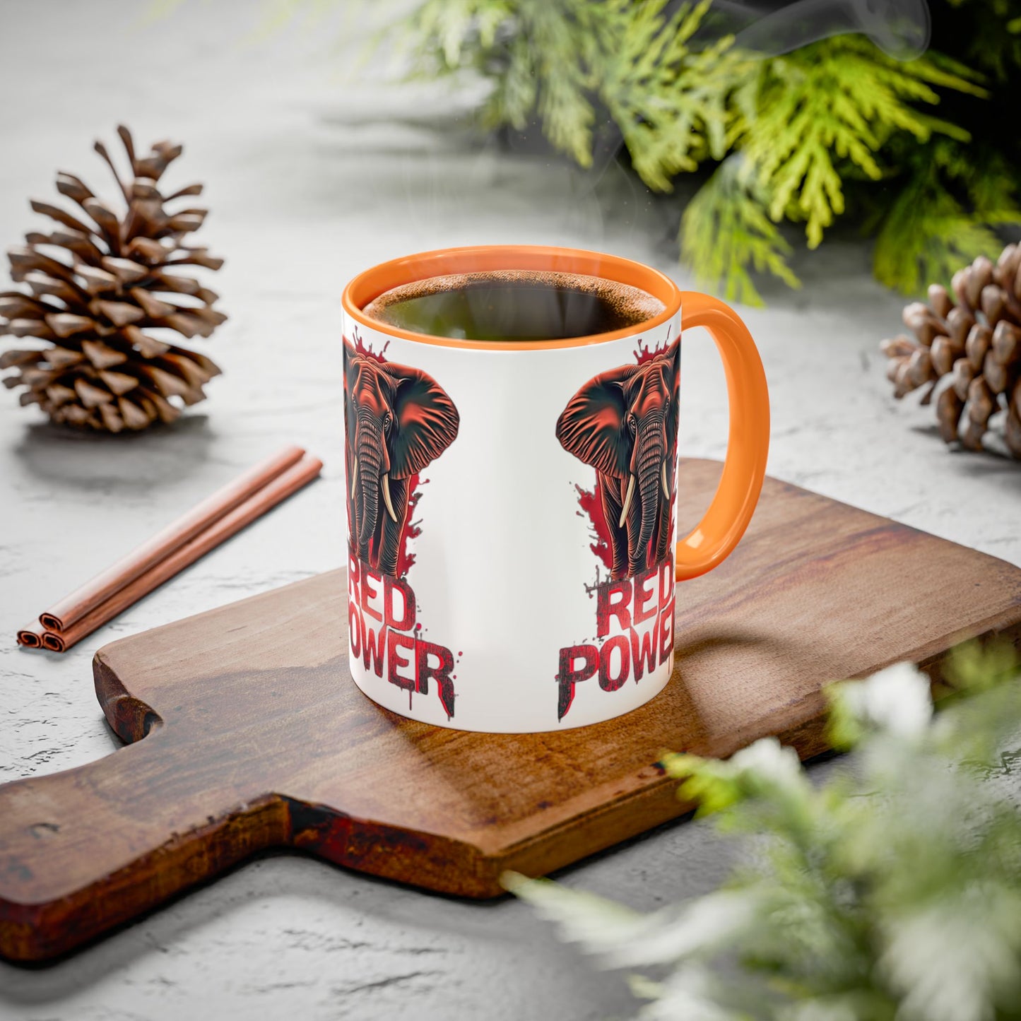 Red Power Patriotic Elephant Coffee Mug