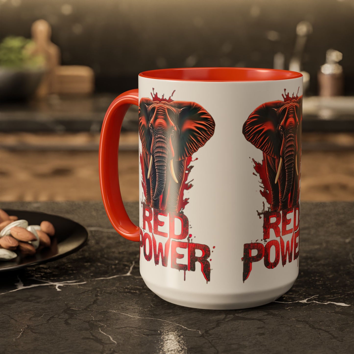 Red Power Patriotic Elephant Coffee Mug
