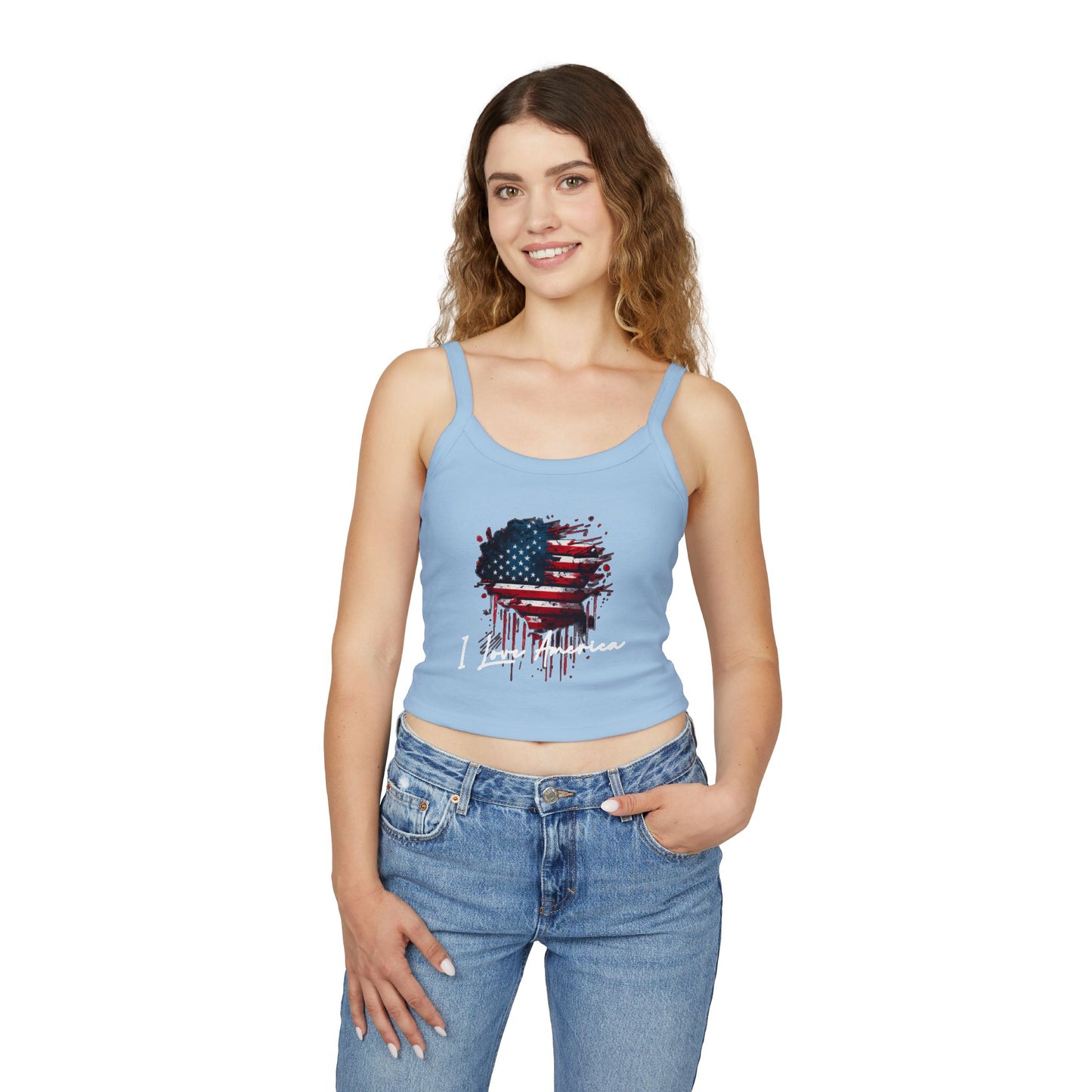 I Love America Heart Flag Tank Top
