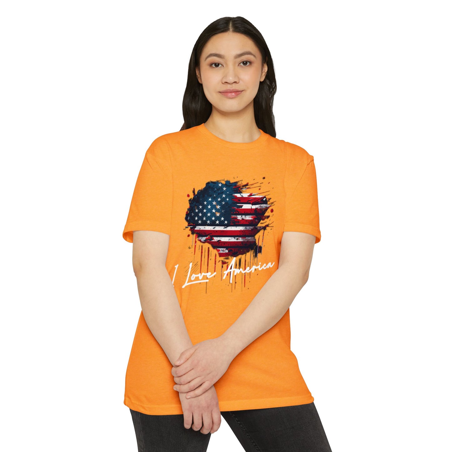 I Love America Heart Flag Unisex T-Shirt