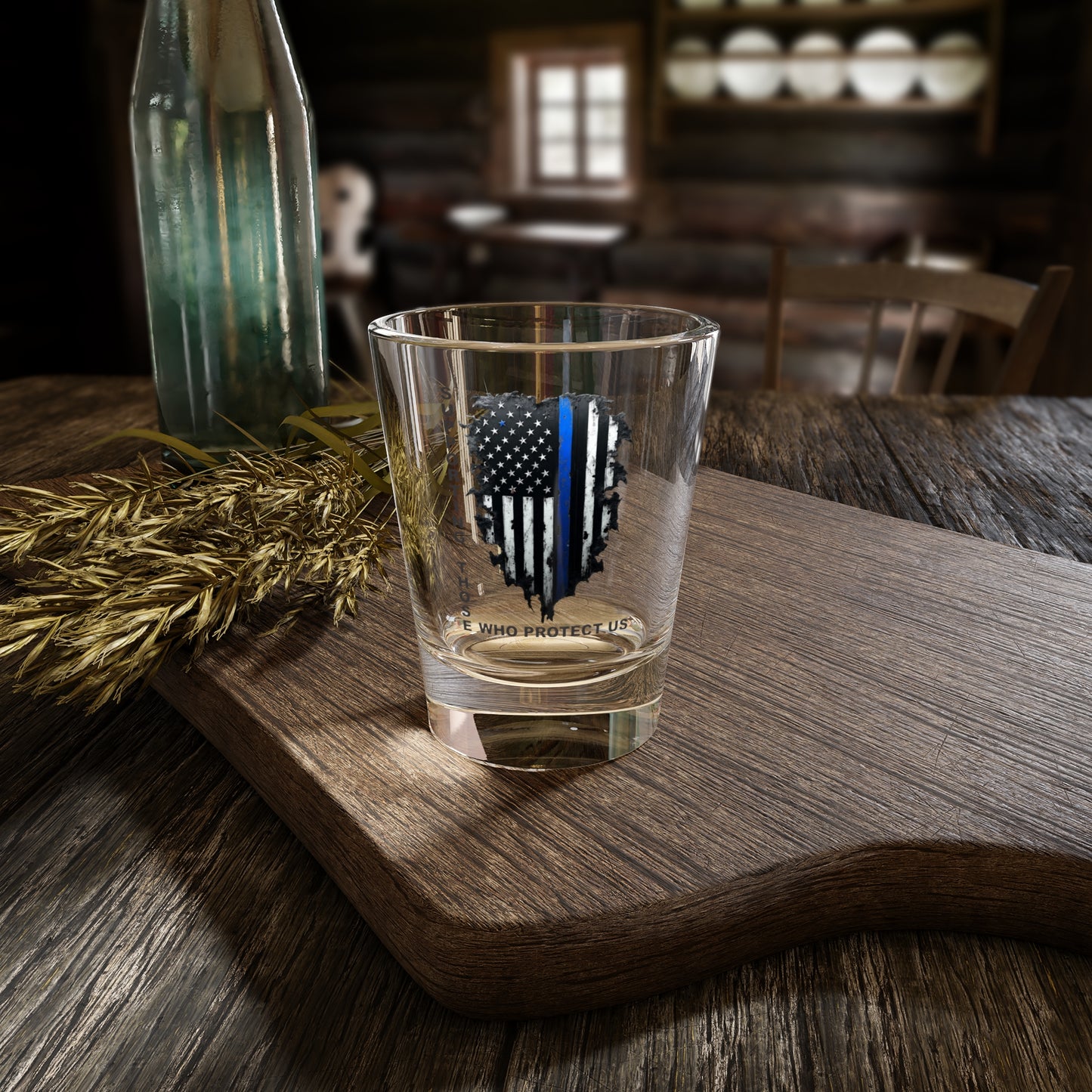 Supporting Those Who Protect Us Patriotic Shot Glass