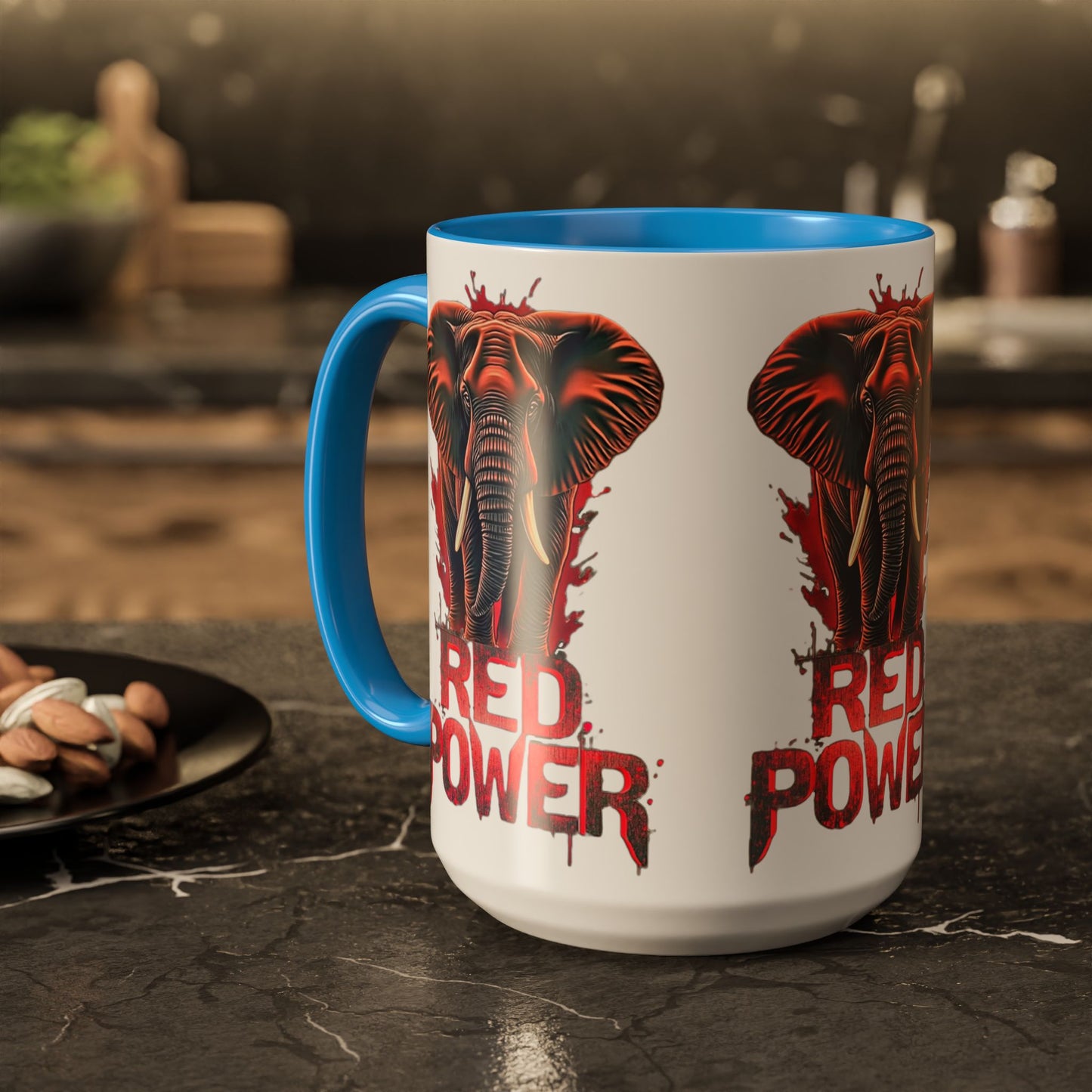 Red Power Patriotic Elephant Coffee Mug