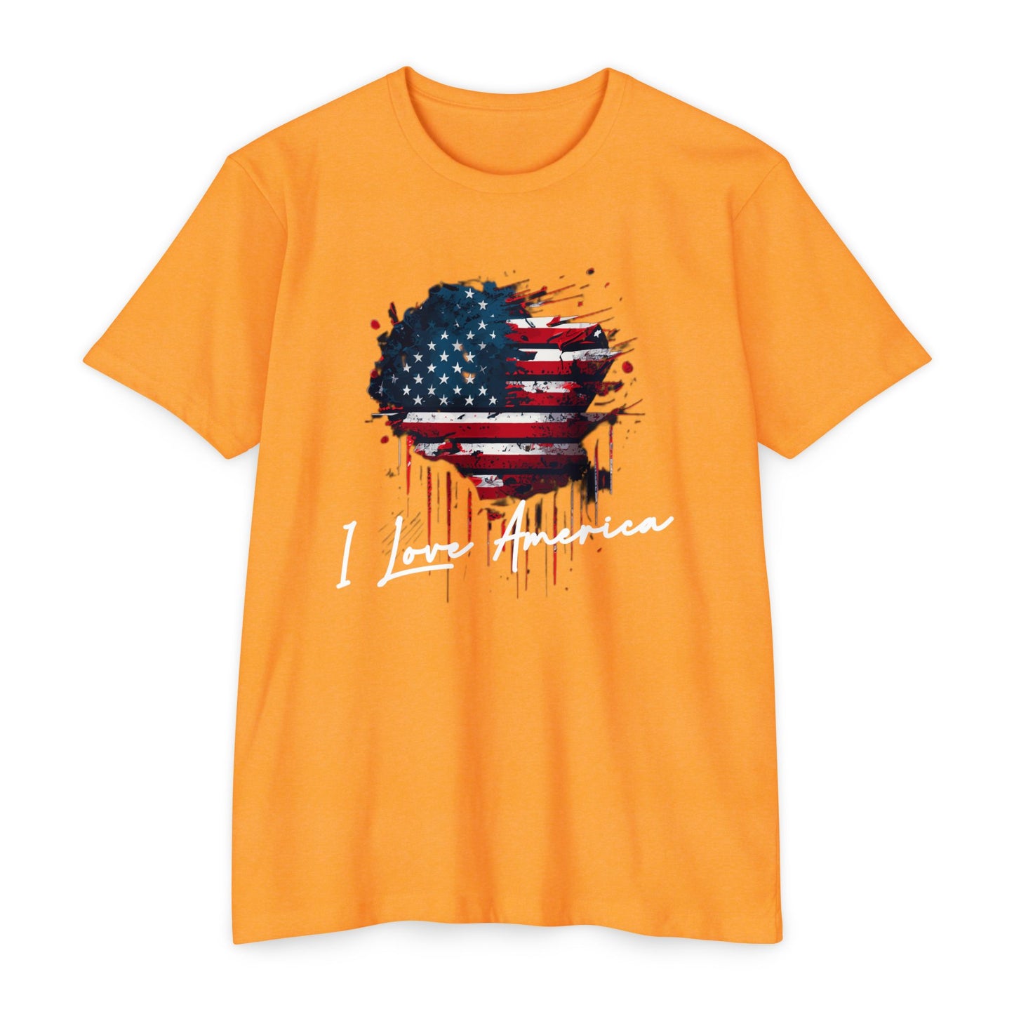 I Love America Heart Flag Unisex T-Shirt