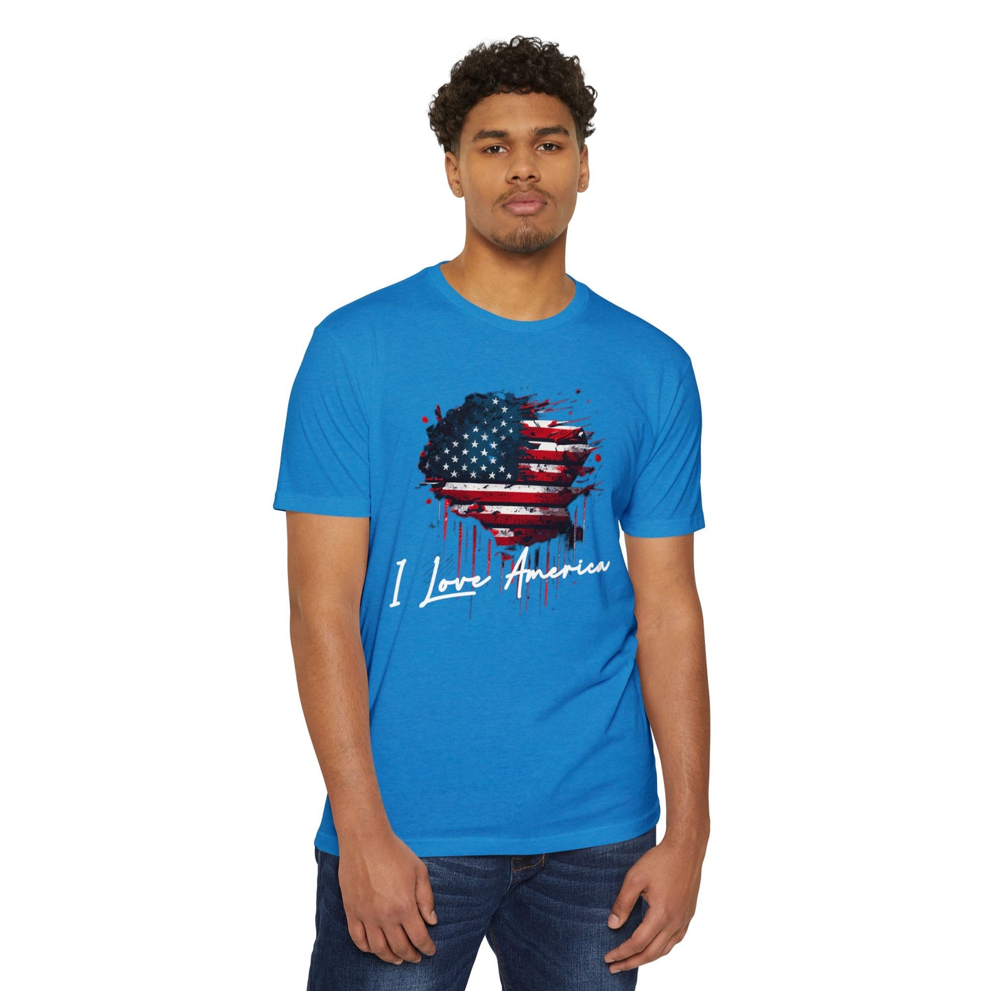 I Love America Heart Flag Unisex T-Shirt