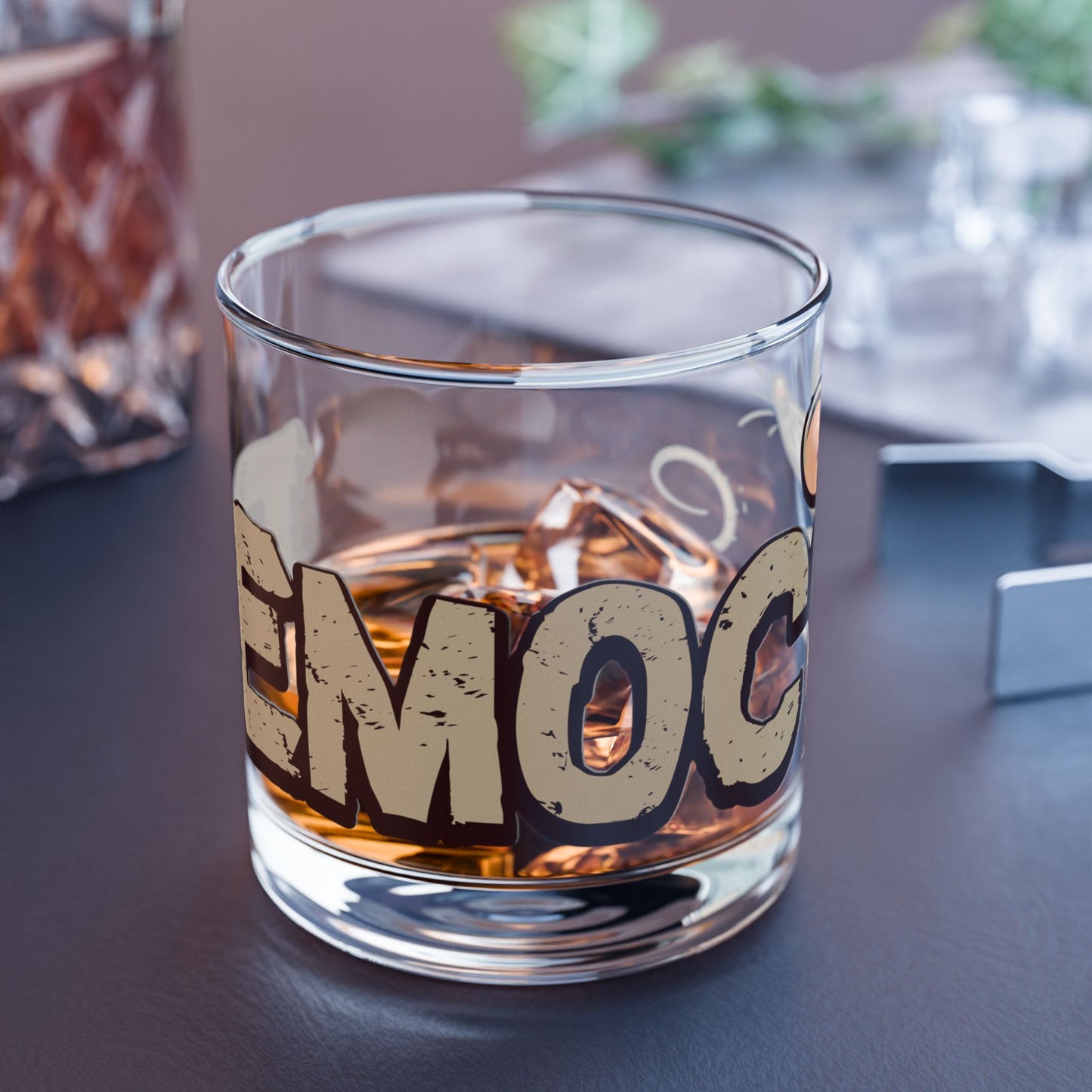 Democ-Rat Funny Political Whiskey Glass