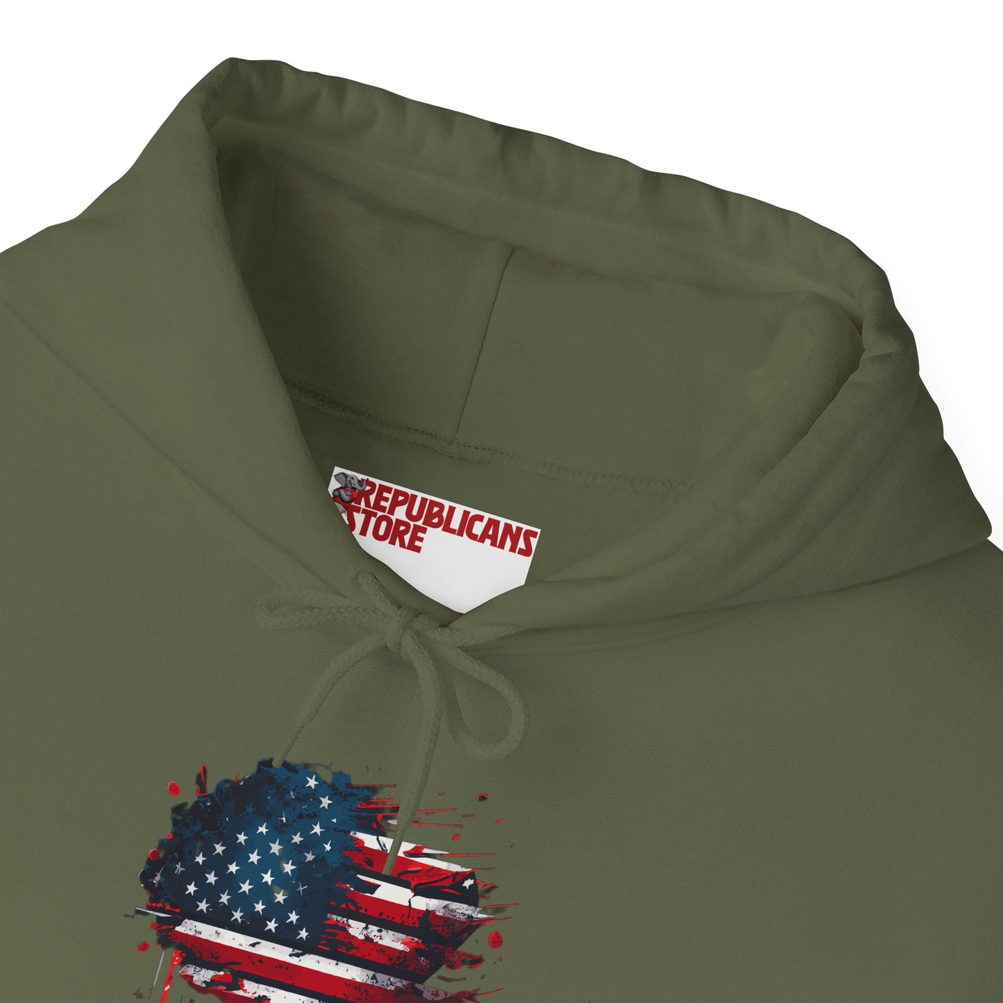 I Love America Heart Flag Unisex Hoodie Sweatshirt