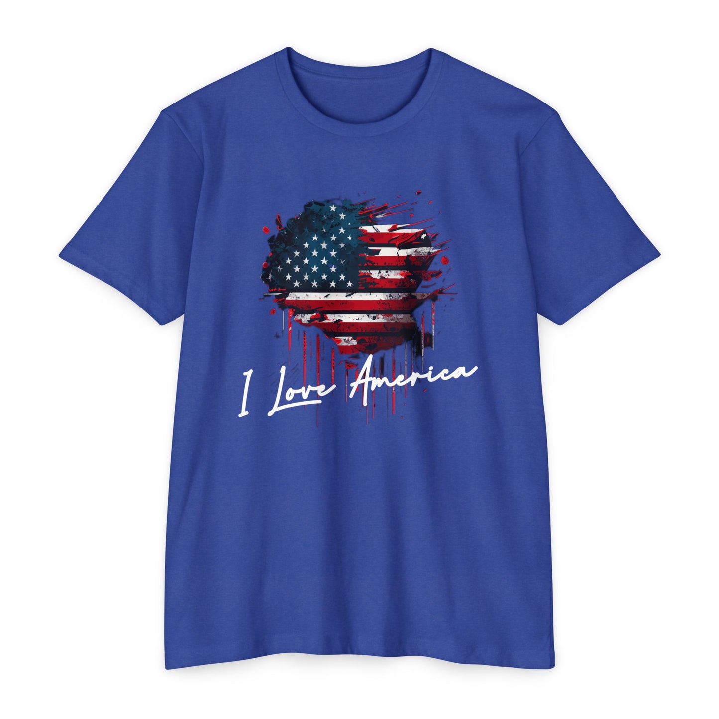 I Love America Heart Flag Unisex T-Shirt