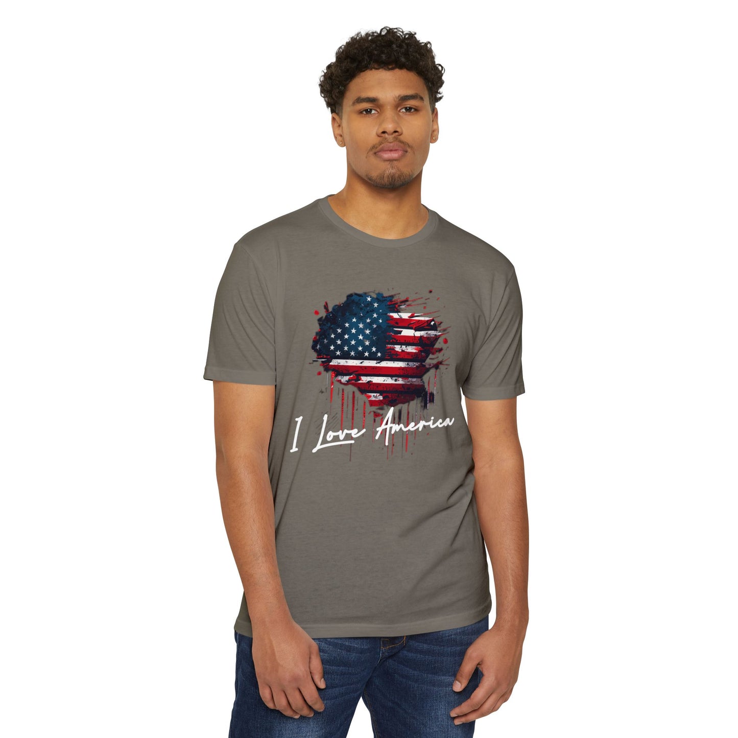 I Love America Heart Flag Unisex T-Shirt