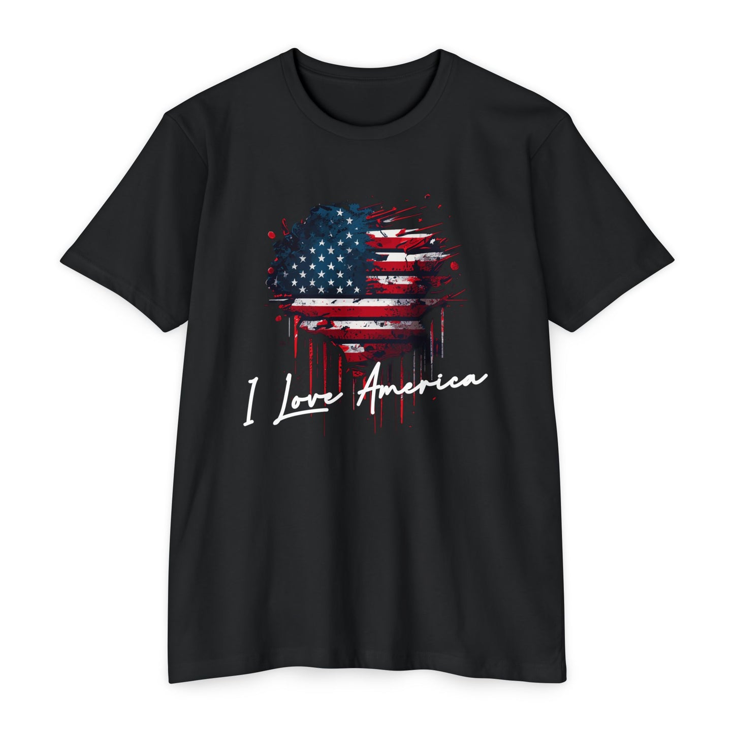 I Love America Heart Flag Unisex T-Shirt