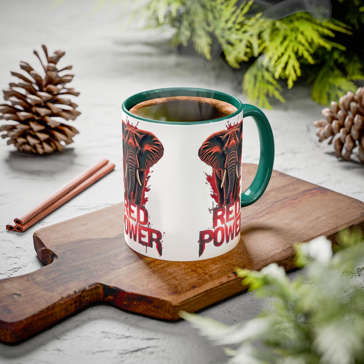 Red Power Patriotic Elephant Coffee Mug