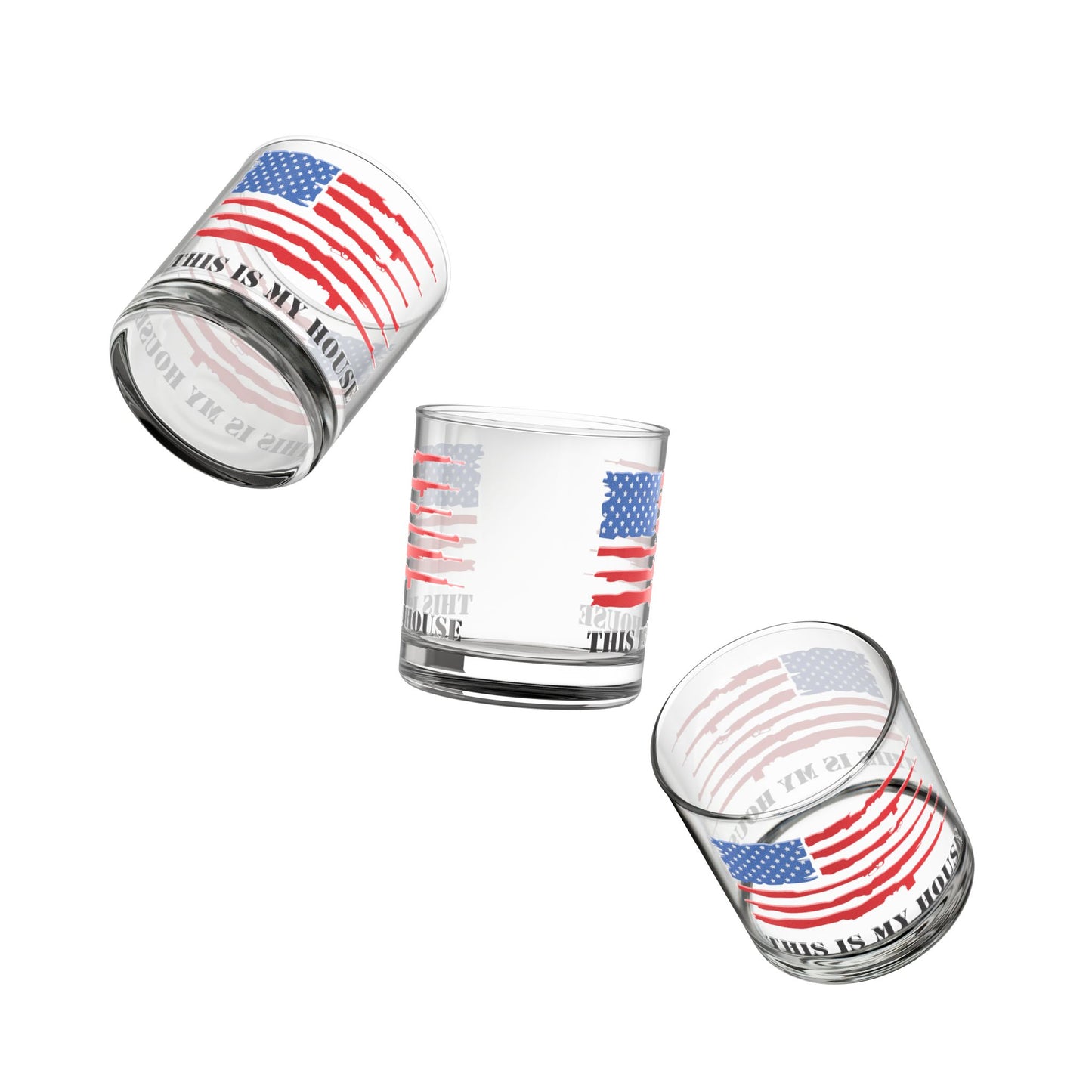 This Is My House Patriotic Whiskey Glass