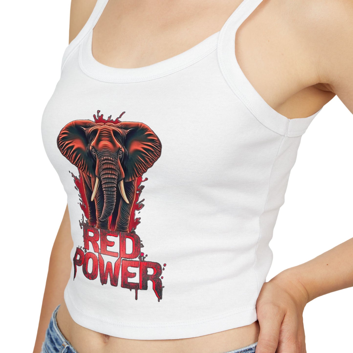 Red Power Patriotic Elephant Tank Top