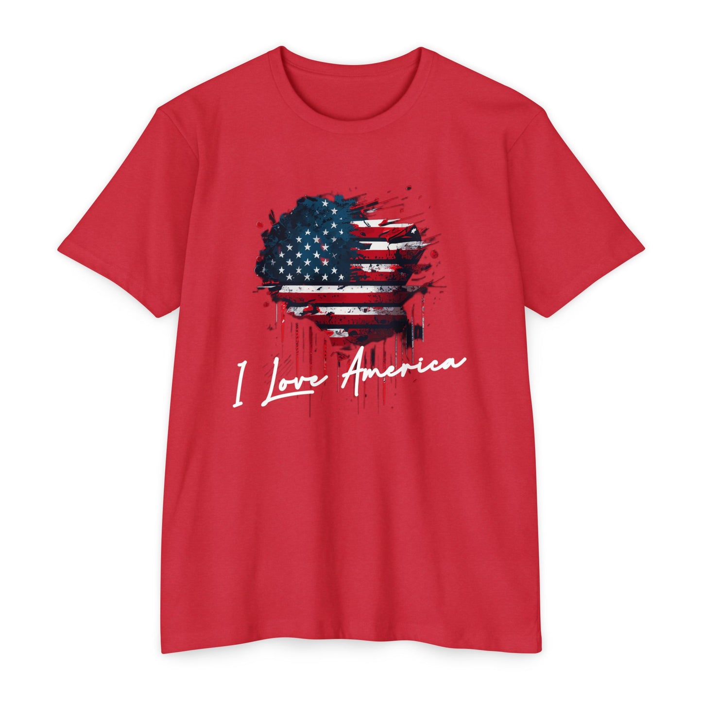I Love America Heart Flag Unisex T-Shirt