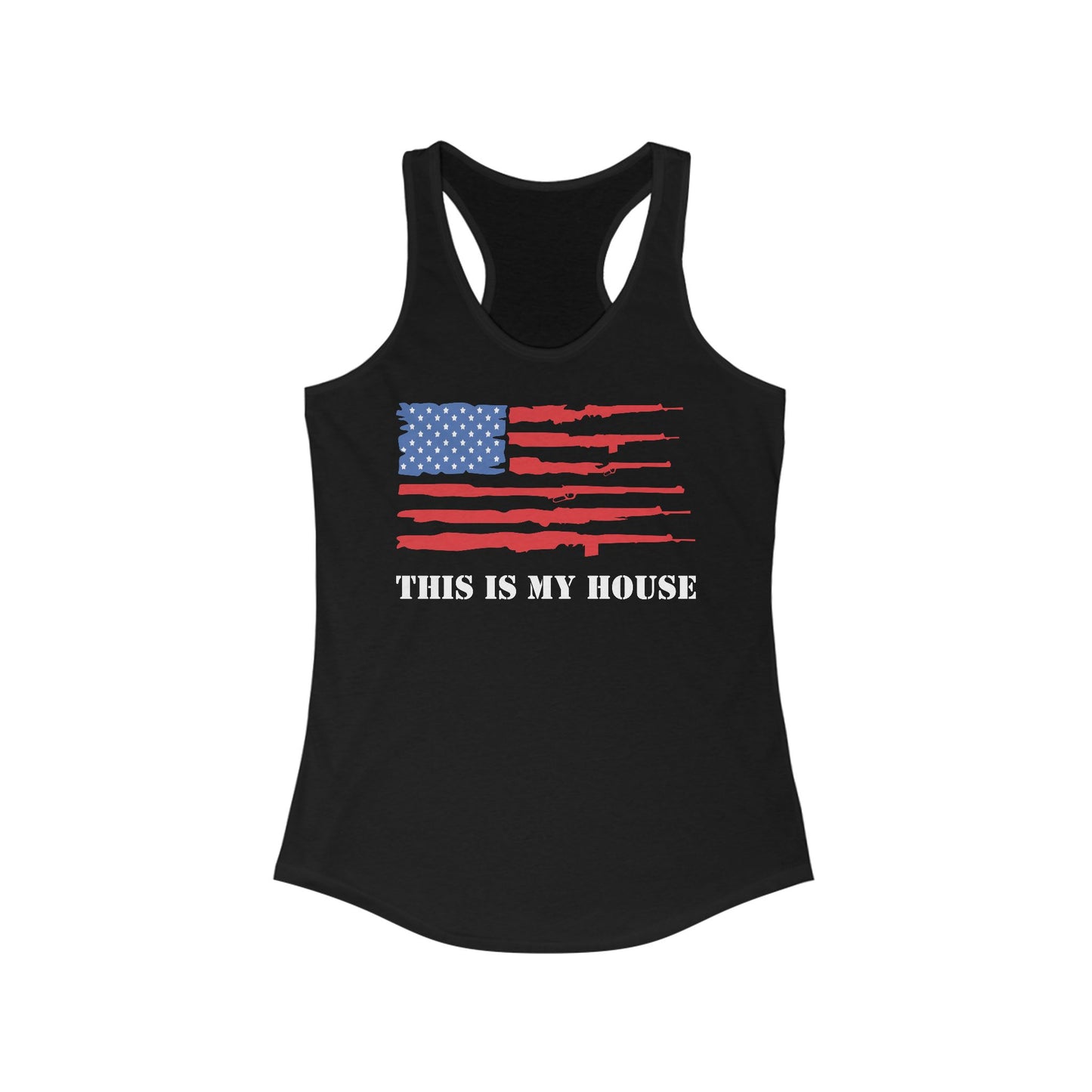 This Is My House Patriotic Racerback Tank