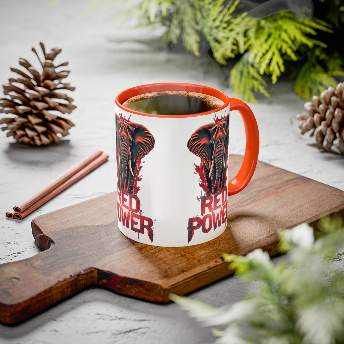 Red Power Patriotic Elephant Coffee Mug