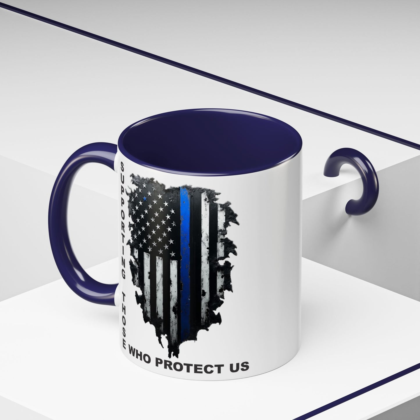 Supporting Those Who Protect Us Patriotic Coffee Mug