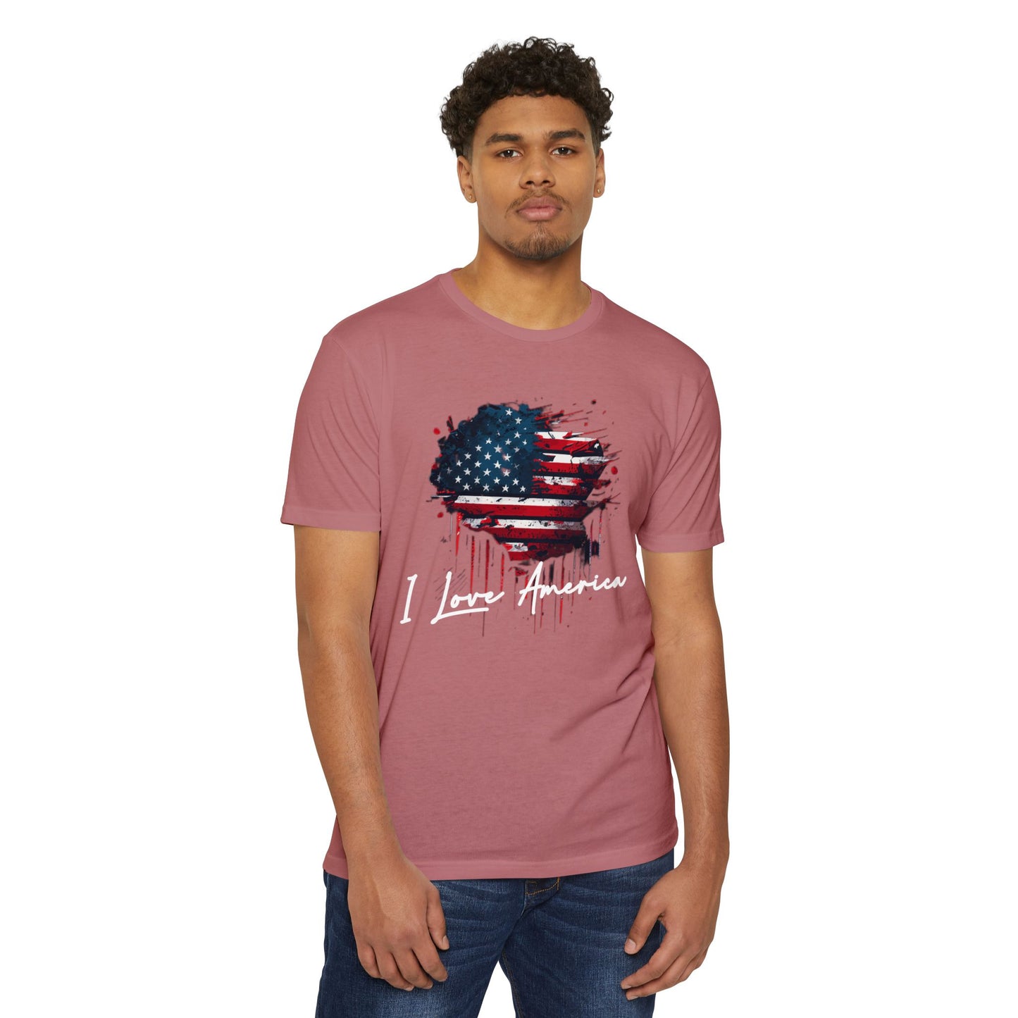 I Love America Heart Flag Unisex T-Shirt