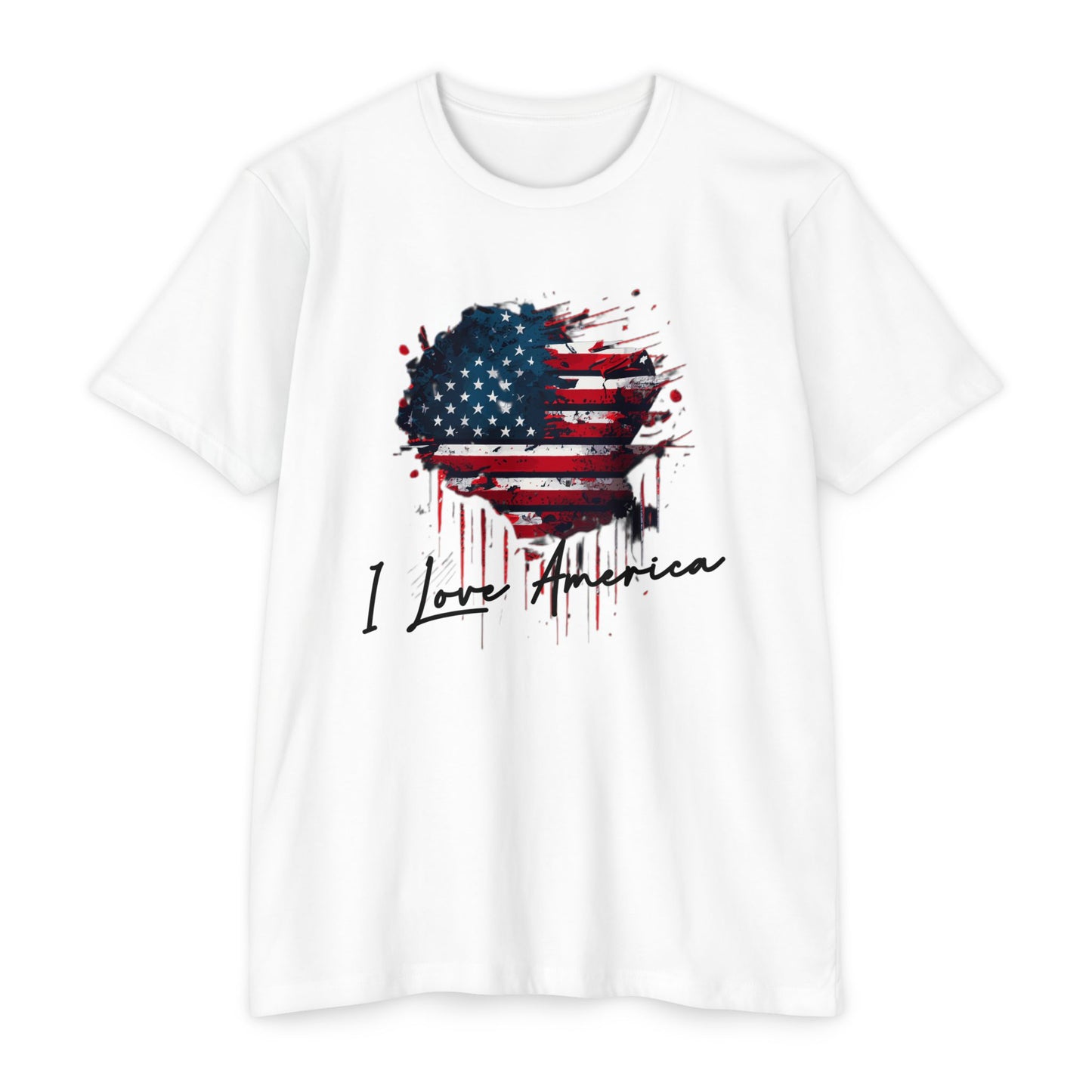 I Love America Heart Flag Unisex T-Shirt