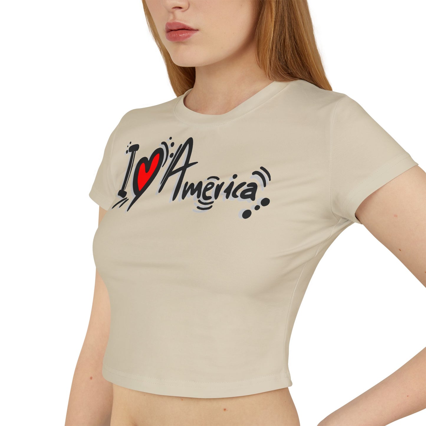 Women's Baby Tee - I Love America Design