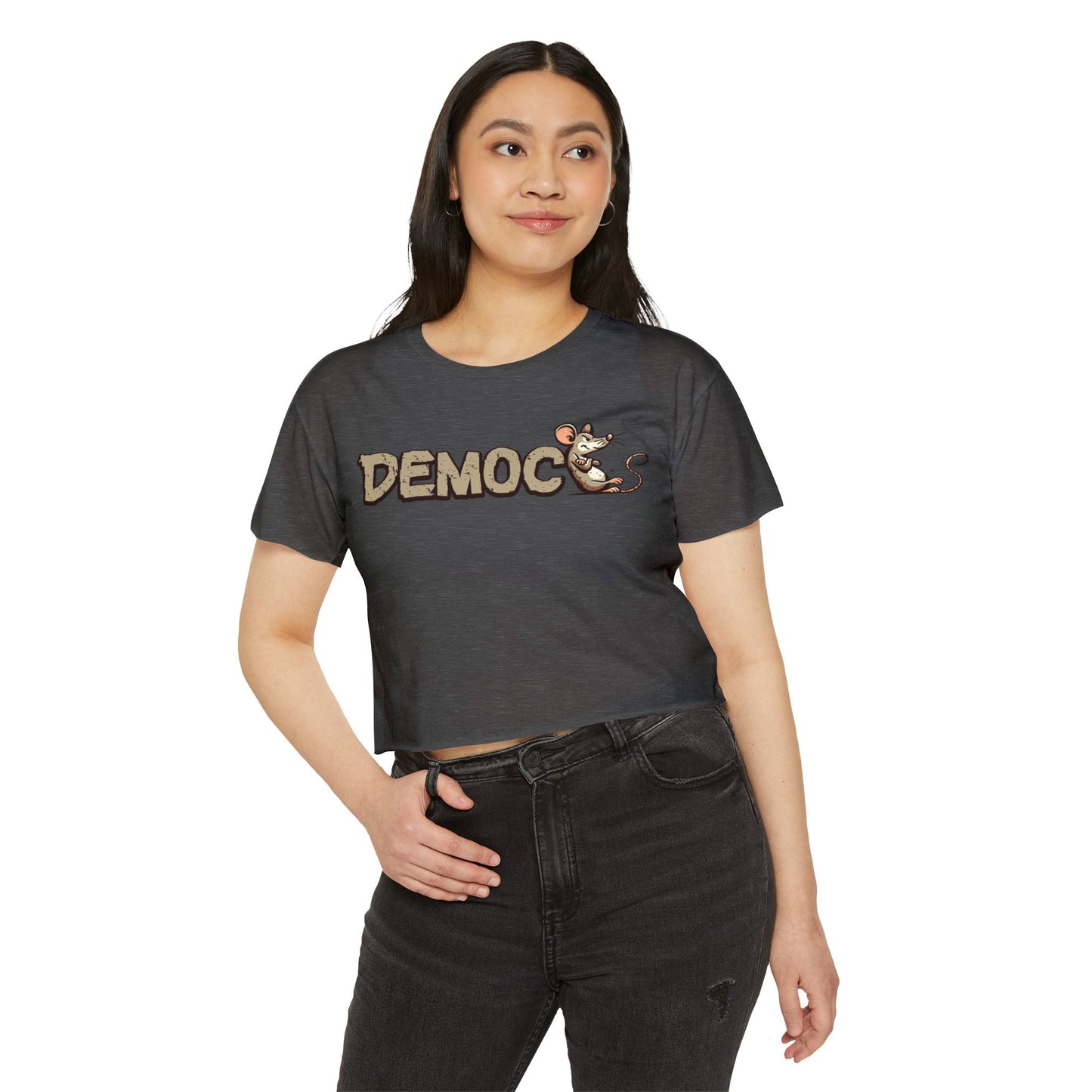 Democ-Rat Funny Political Crop Top
