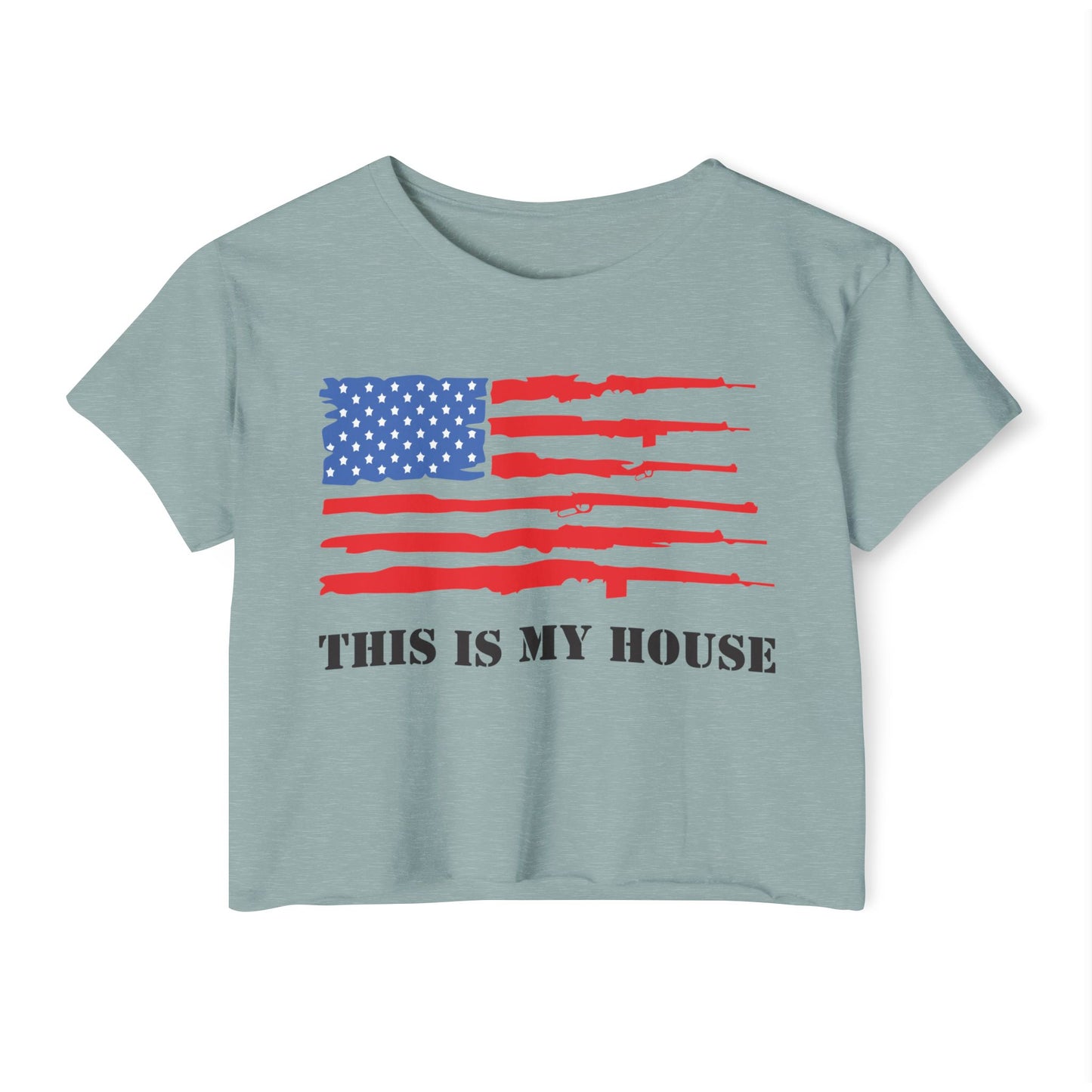 This Is My House Patriotic Crop Top