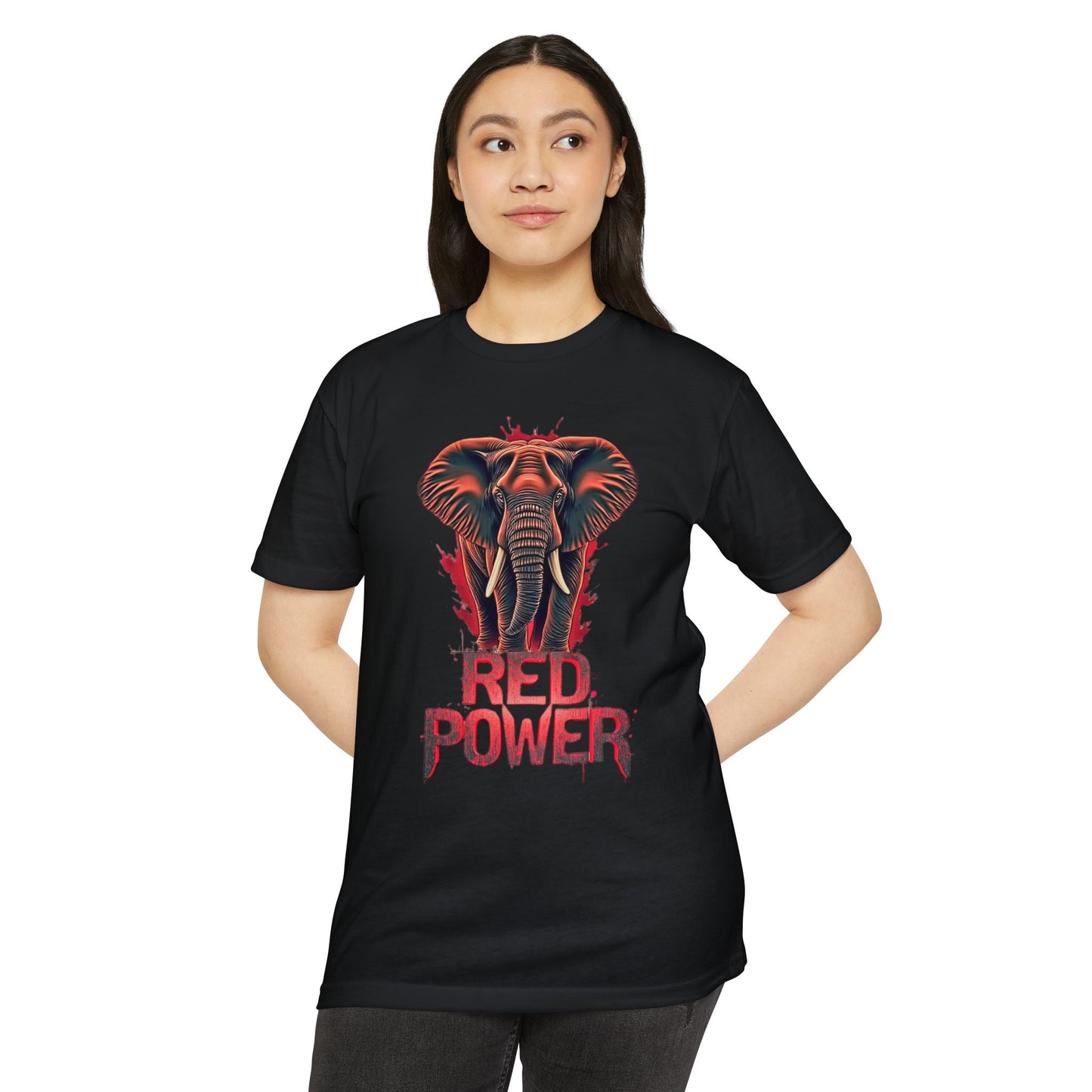 Red Power Patriotic Elephant T-Shirt