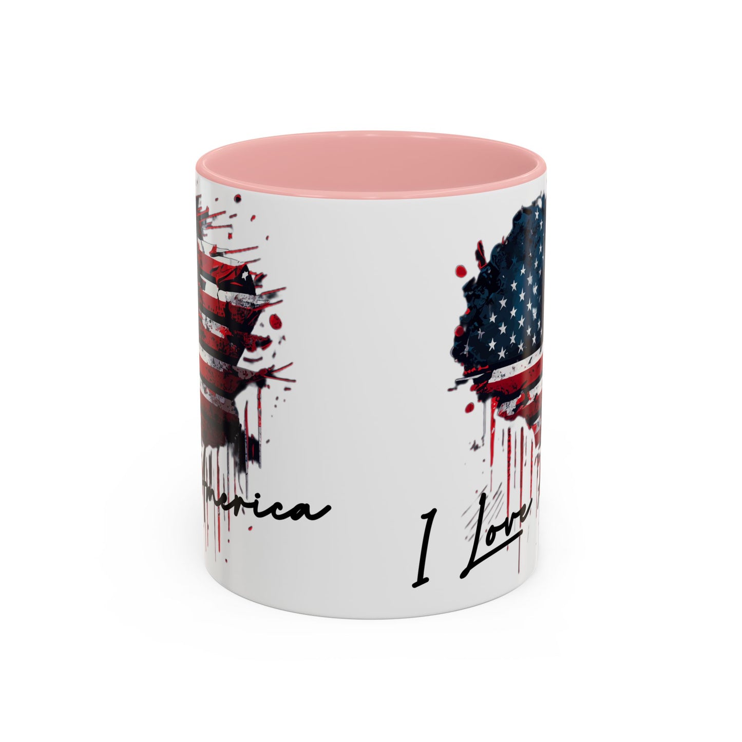 I Love America Heart Flag Coffee Mug