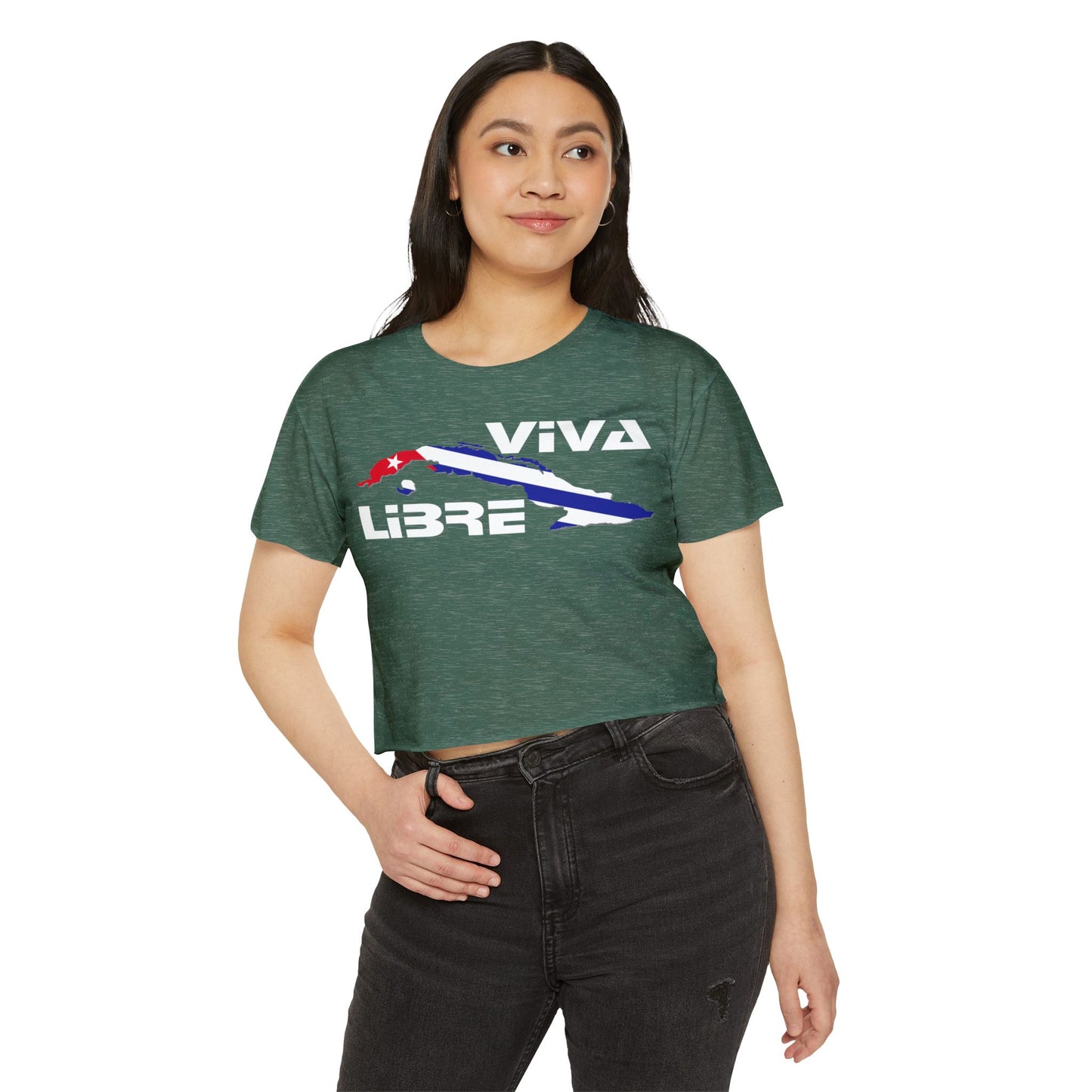 Viva Cuba Libre Patriótico Crop Top