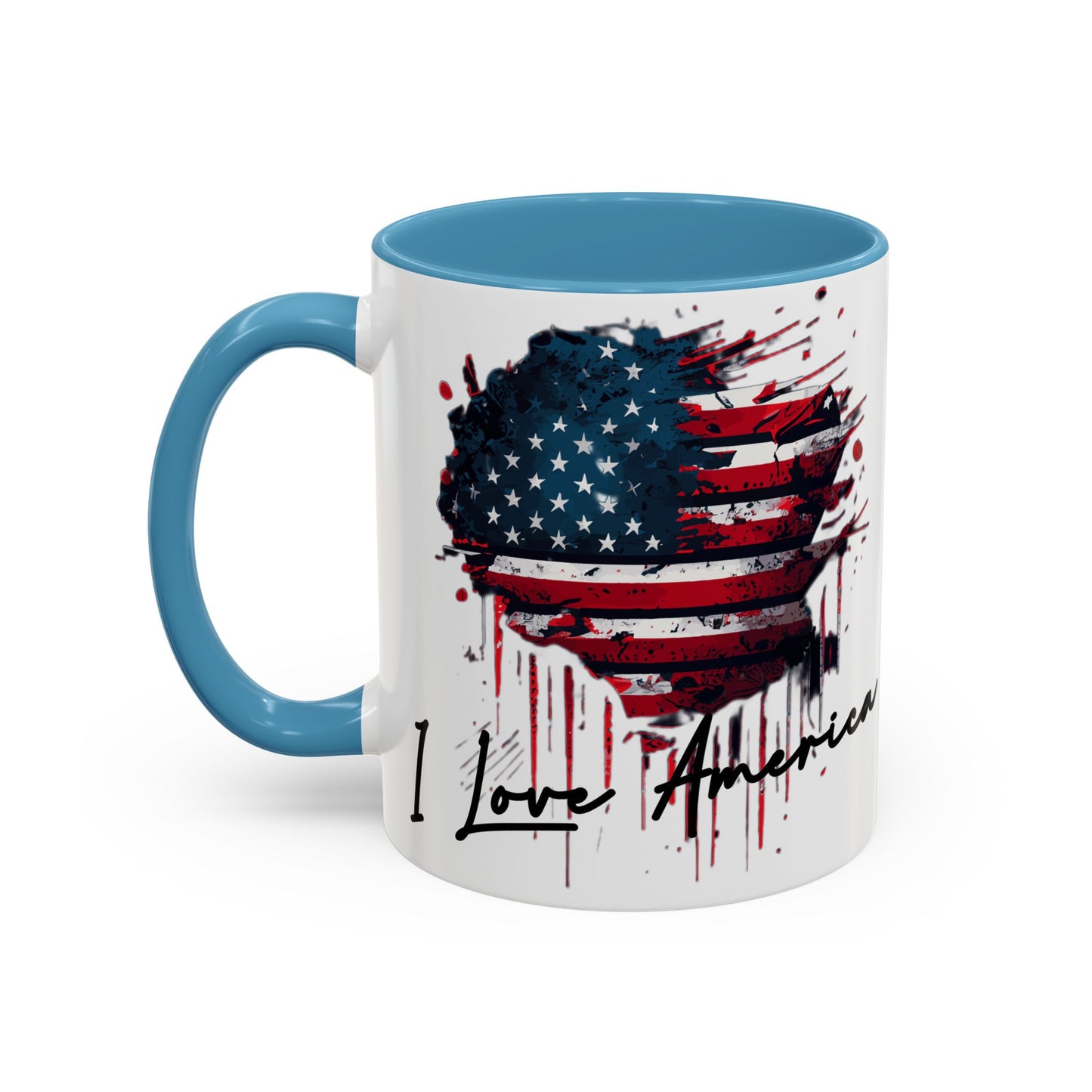 I Love America Heart Flag Coffee Mug