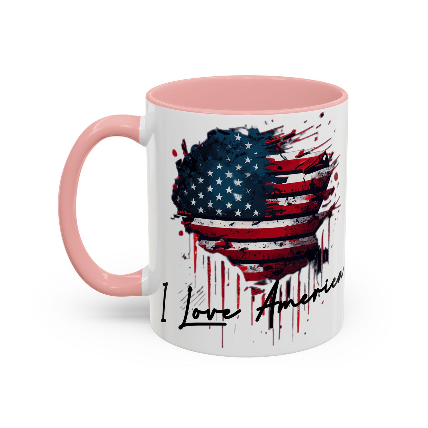 I Love America Heart Flag Coffee Mug