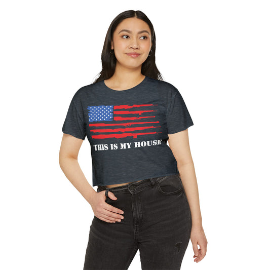 This Is My House Patriotic Crop Top