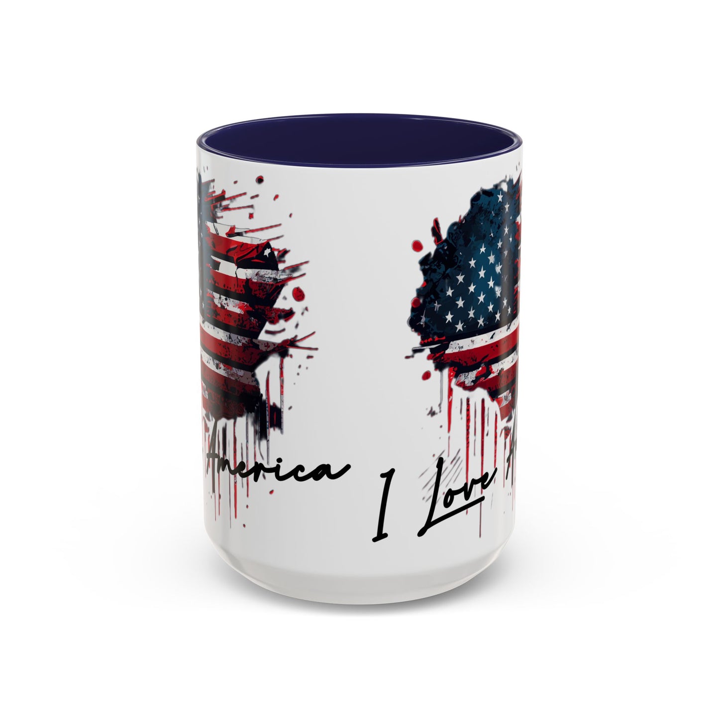 I Love America Heart Flag Coffee Mug