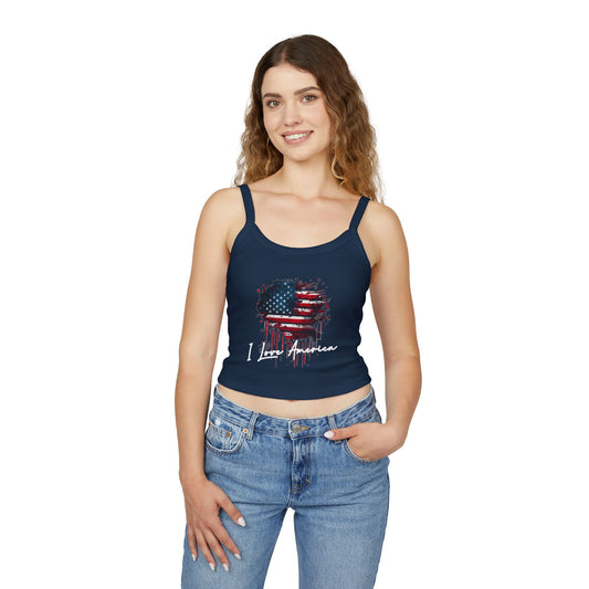 I Love America Heart Flag Tank Top