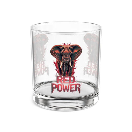Red Power Patriotic Elephant Whiskey Glass