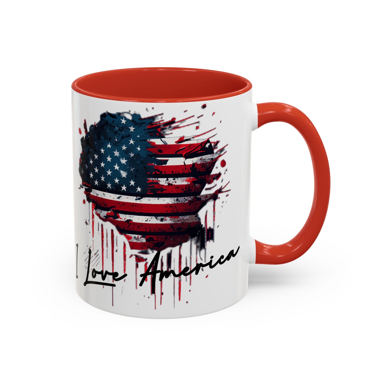 I Love America Heart Flag Coffee Mug