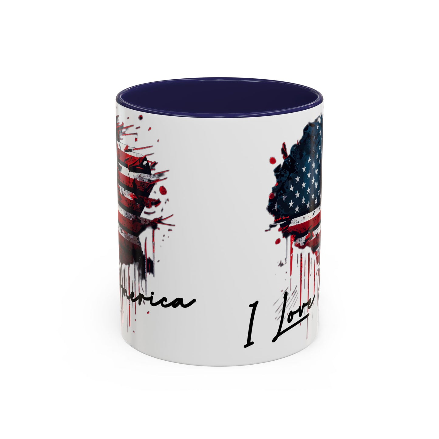 I Love America Heart Flag Coffee Mug