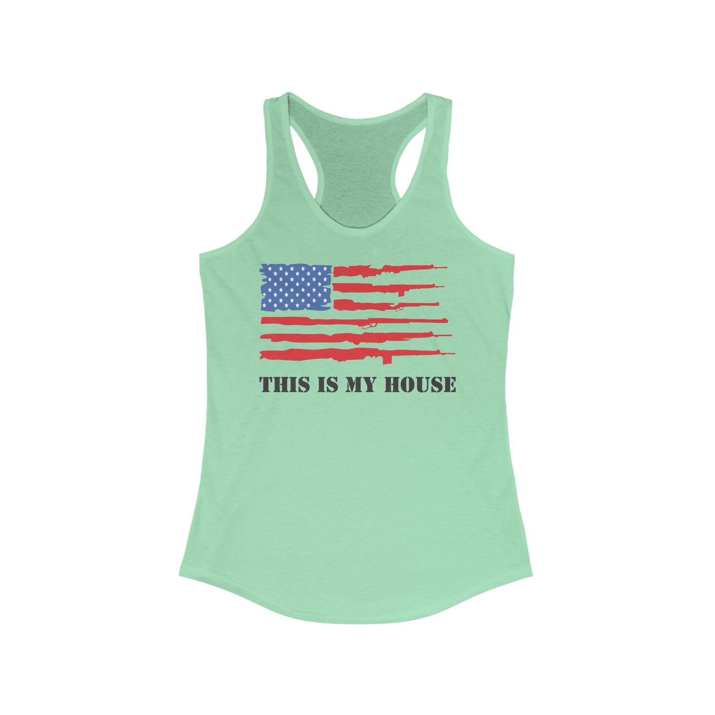 This Is My House Patriotic Racerback Tank