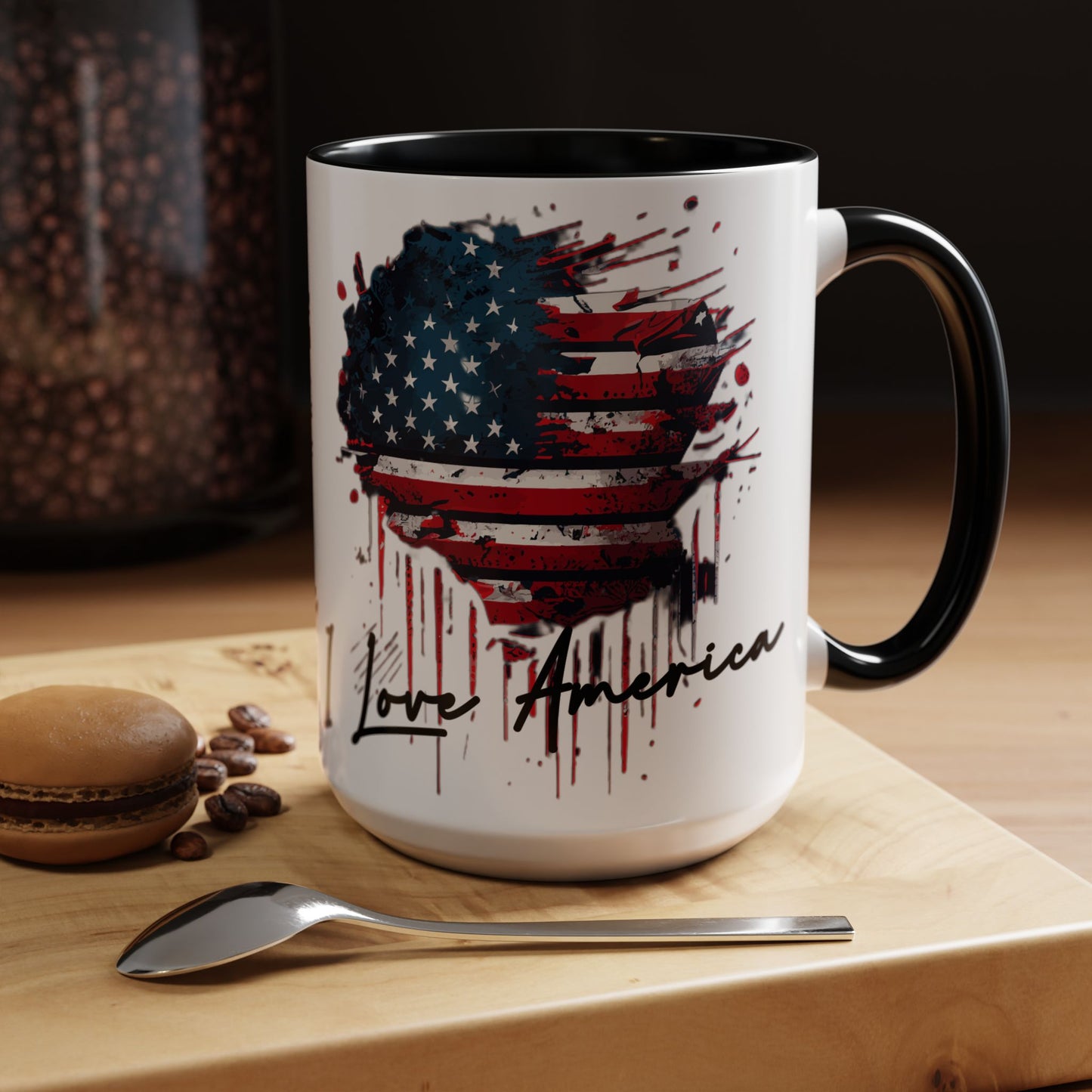 I Love America Heart Flag Coffee Mug