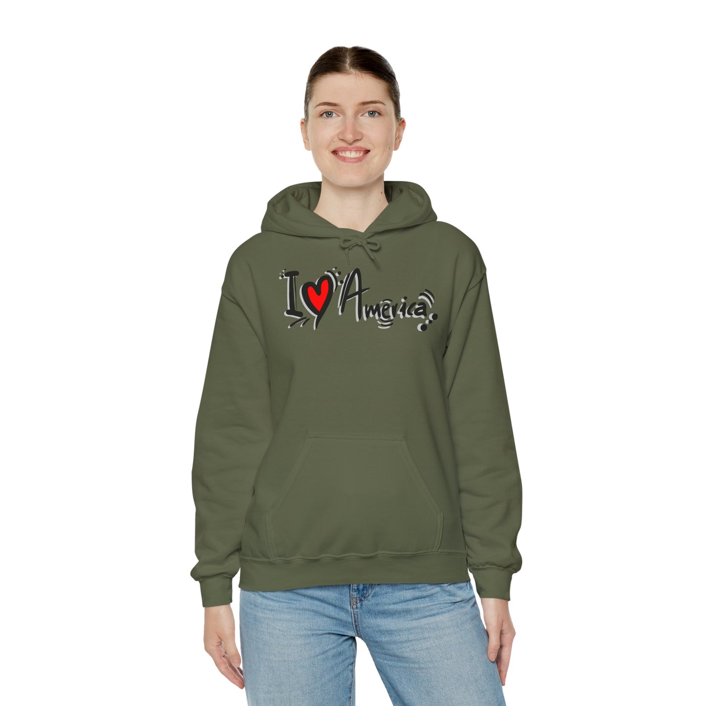 I Love America Unisex Hoodie Sweatshirt