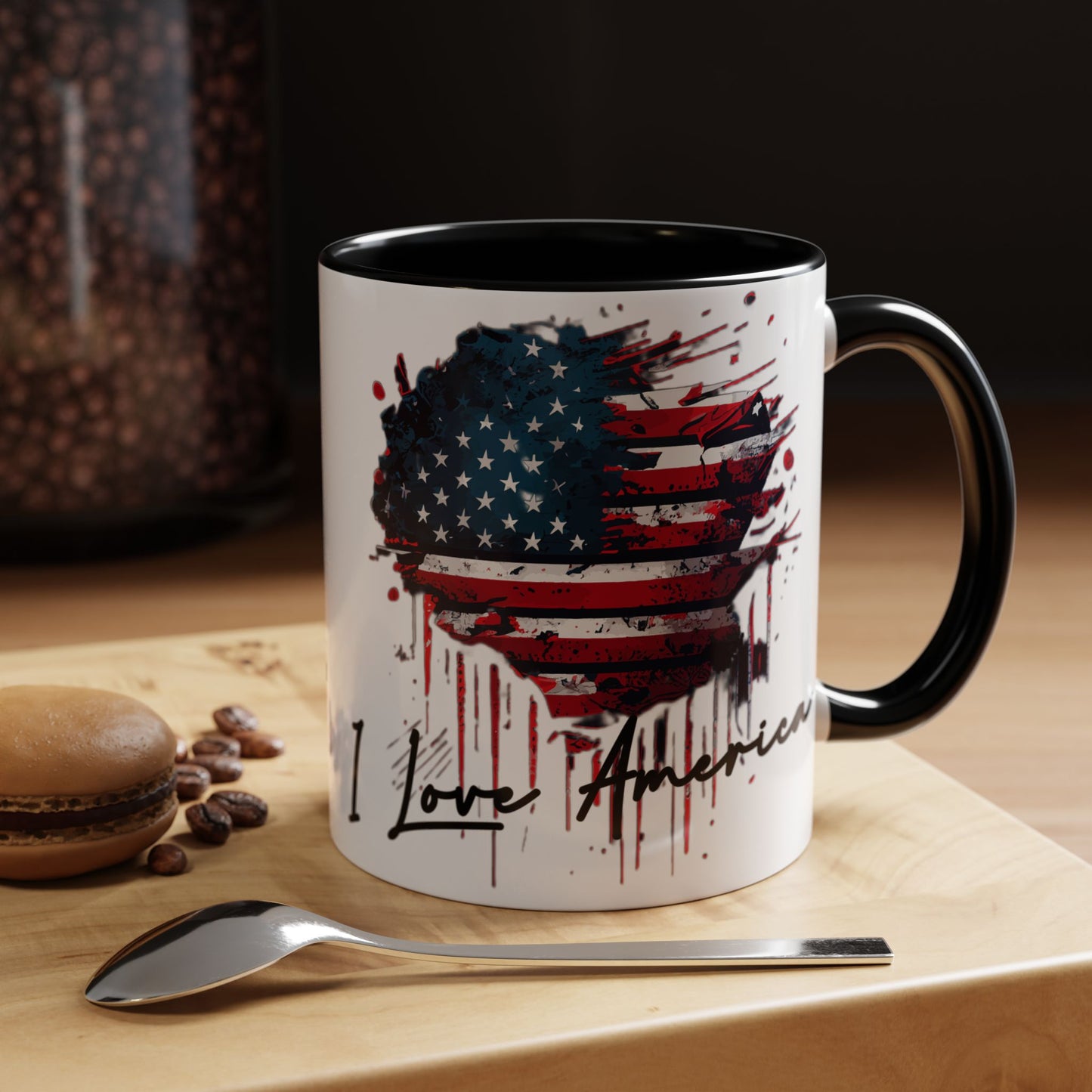 I Love America Heart Flag Coffee Mug